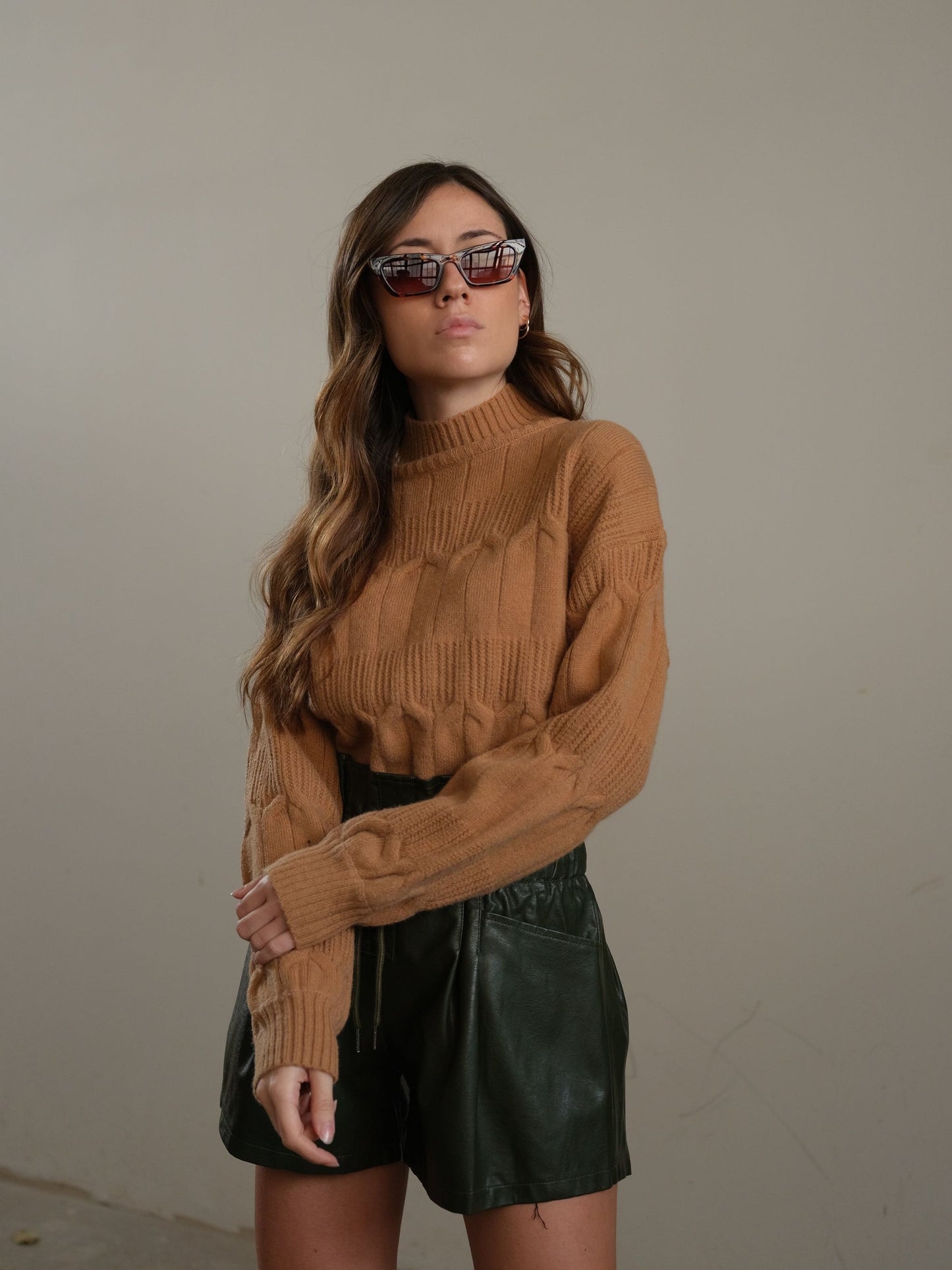 SHORTS CANDY IN ECOPELLE - VERDE