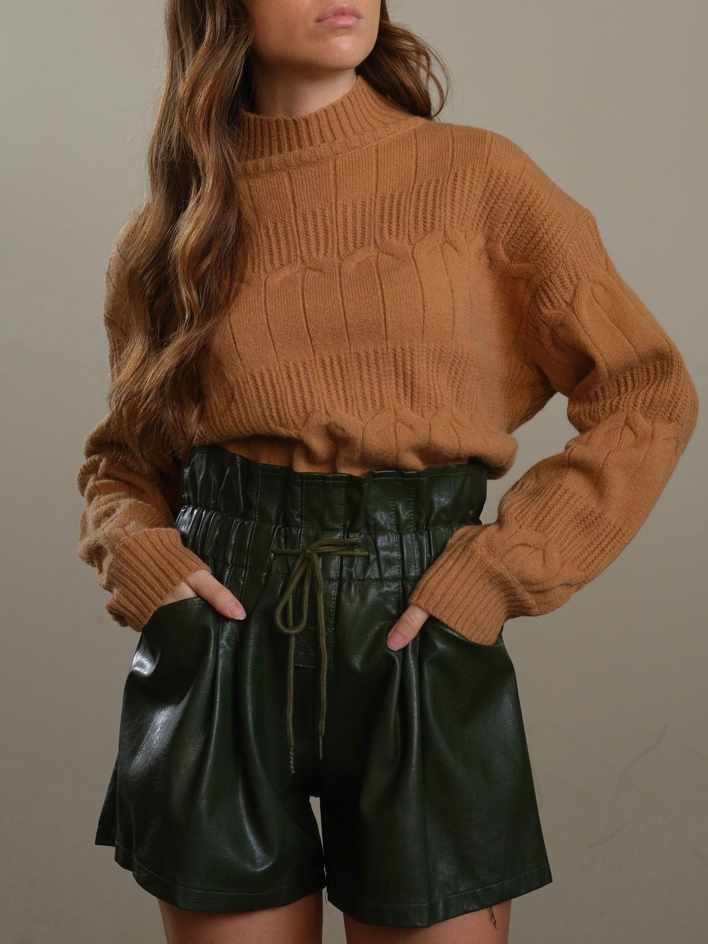 SHORTS CANDY IN ECOPELLE - VERDE