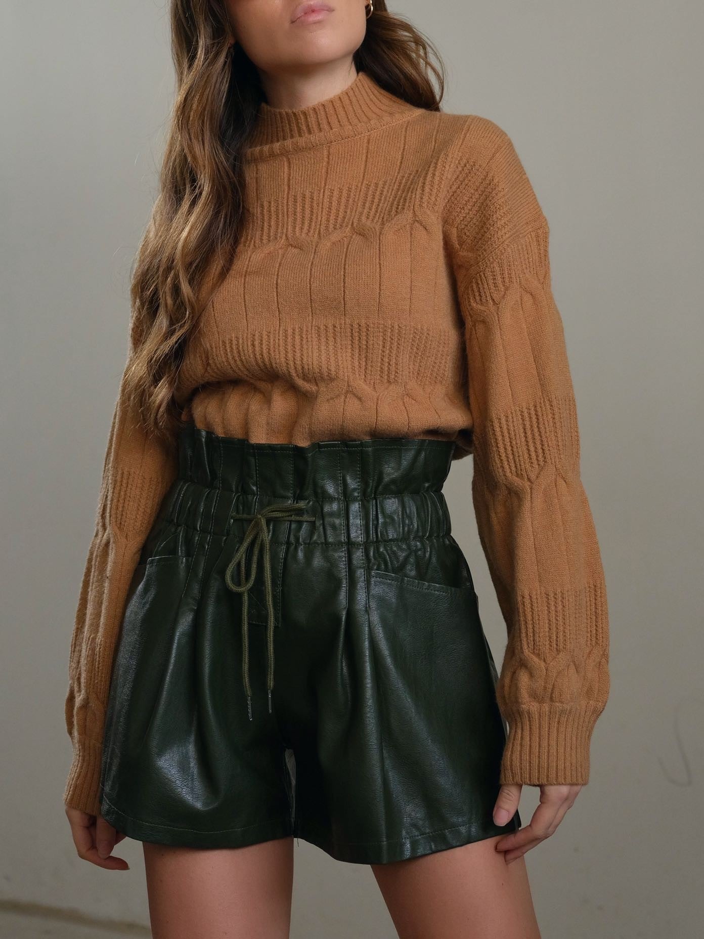 SHORTS CANDY IN ECOPELLE - VERDE