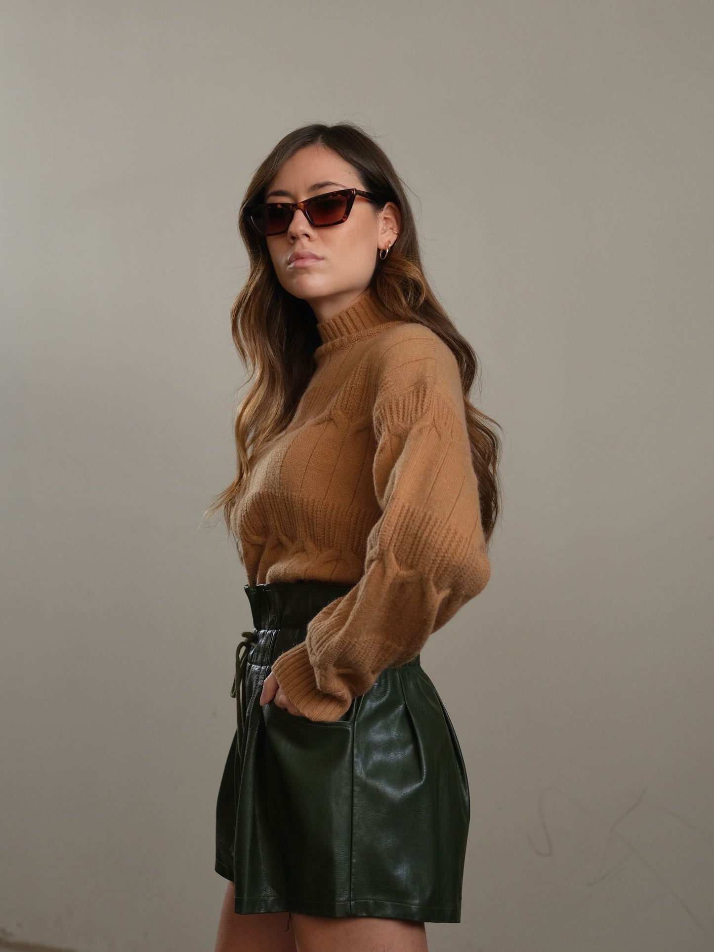 SHORTS CANDY IN ECOPELLE - VERDE