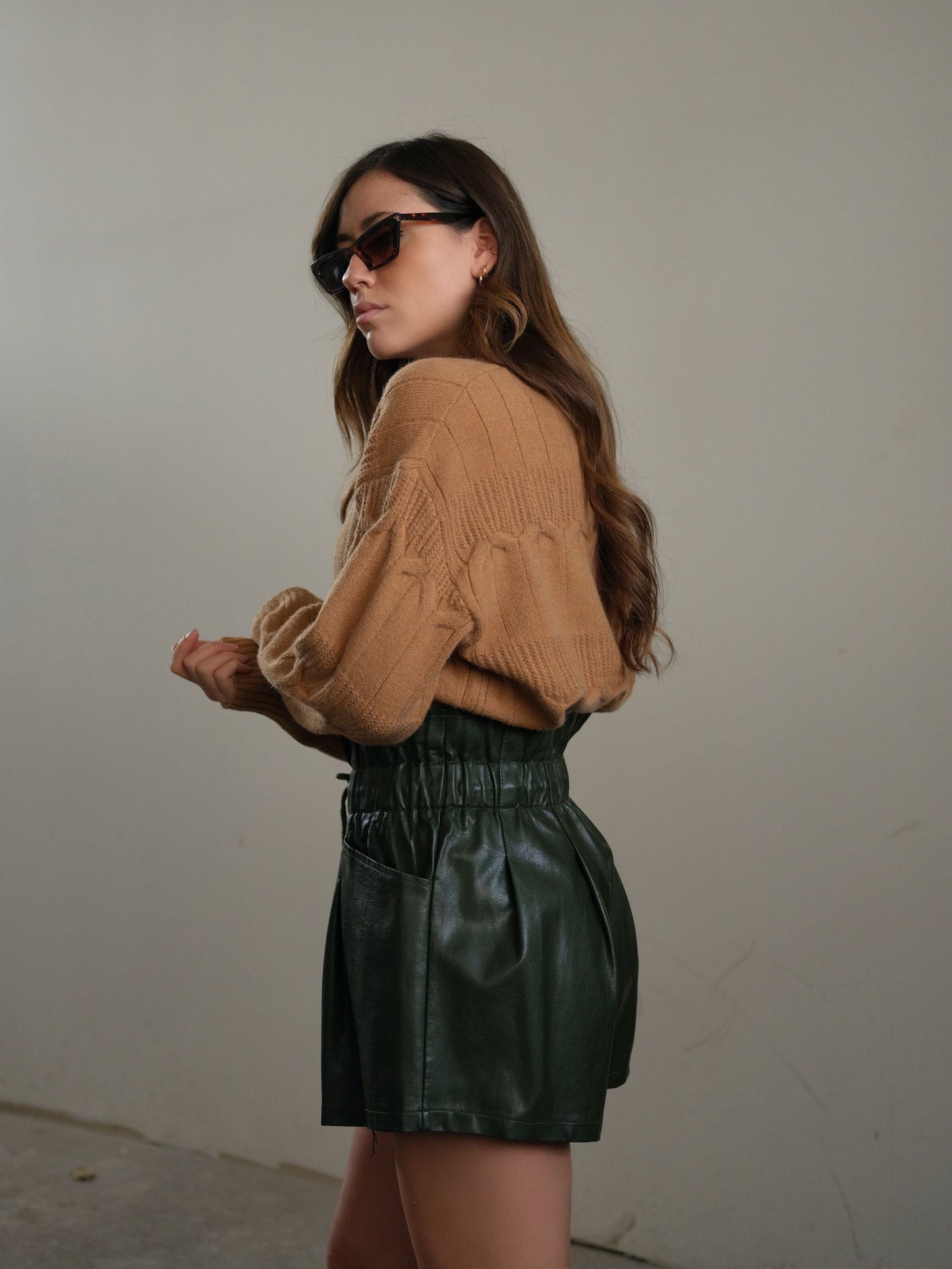 SHORTS CANDY IN ECOPELLE - VERDE