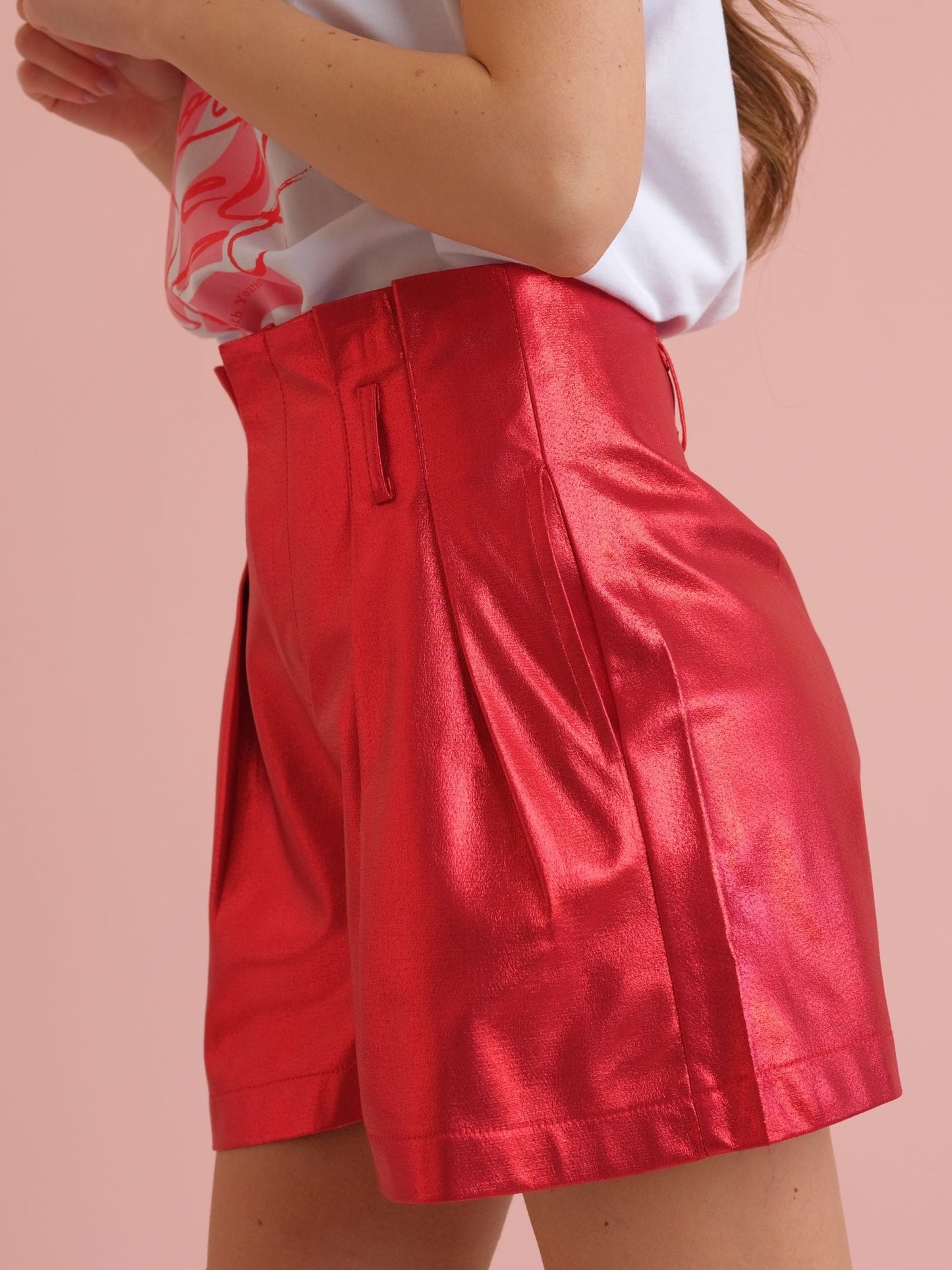 SHORTS METAL - ROSSO