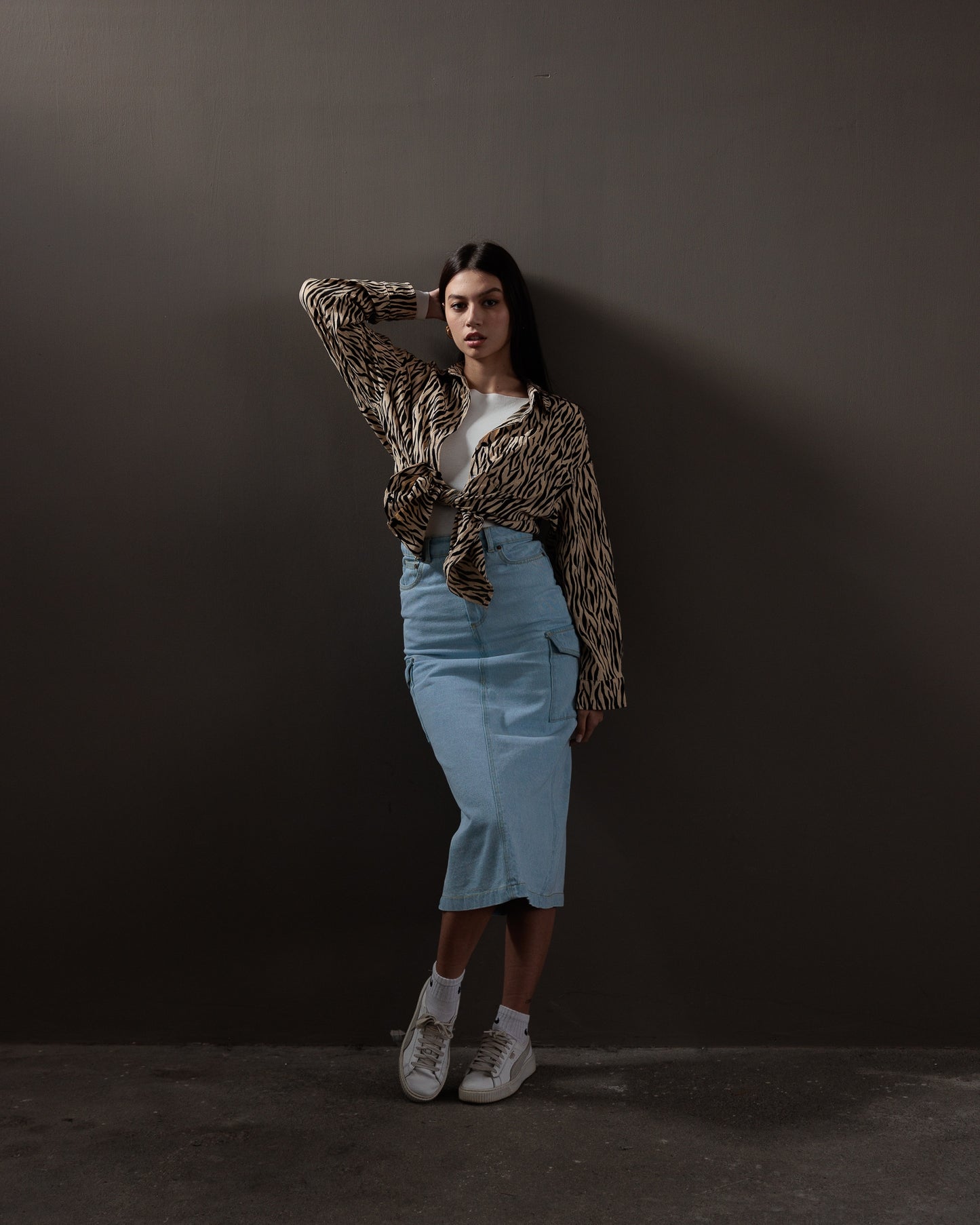 GONNA IN DENIM CARGO - LAVAGGIO CHIARO SK521