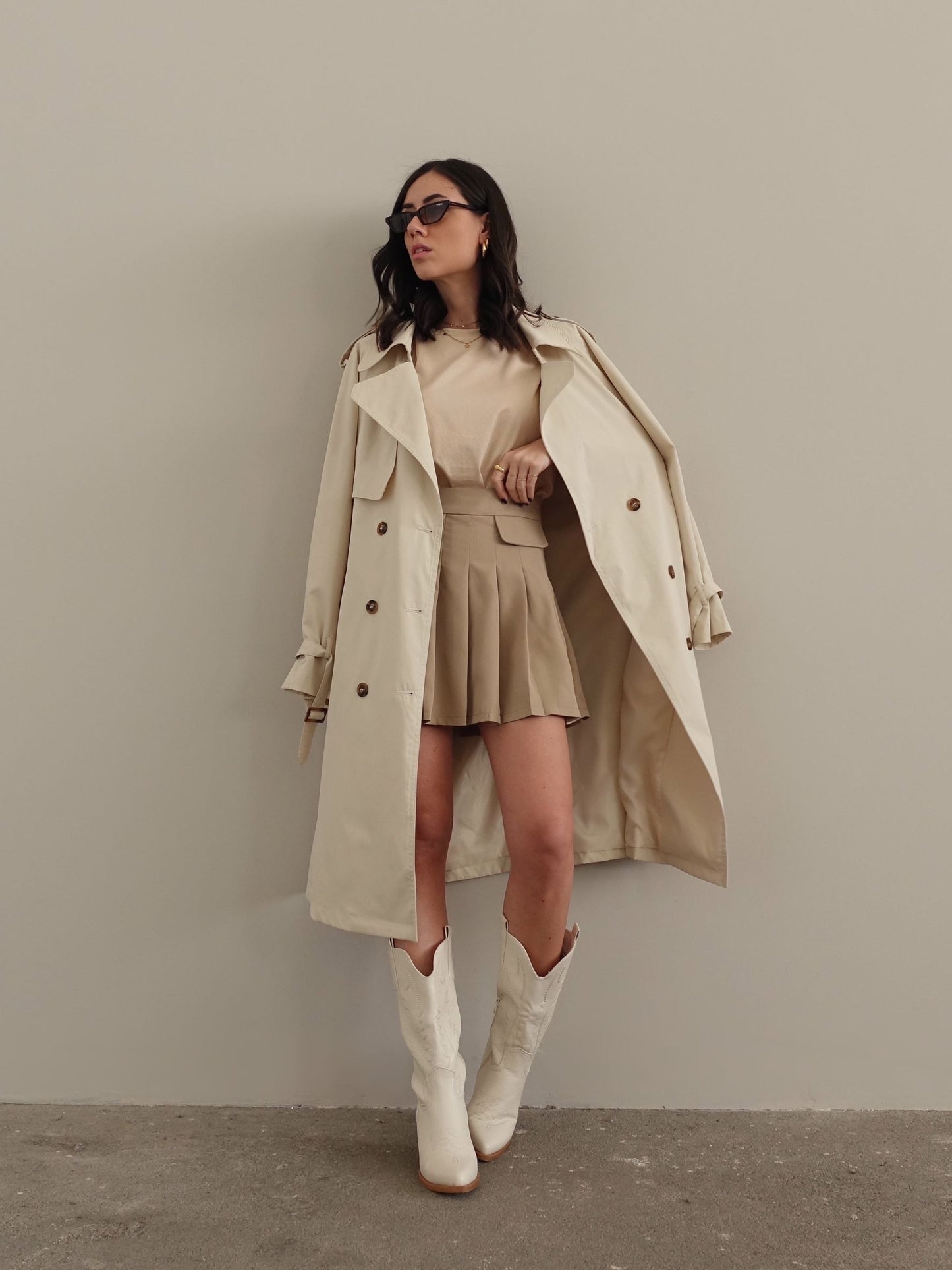 GONNA PLISSETTATA CON SHORTS INTERNI - SABBIA 22958