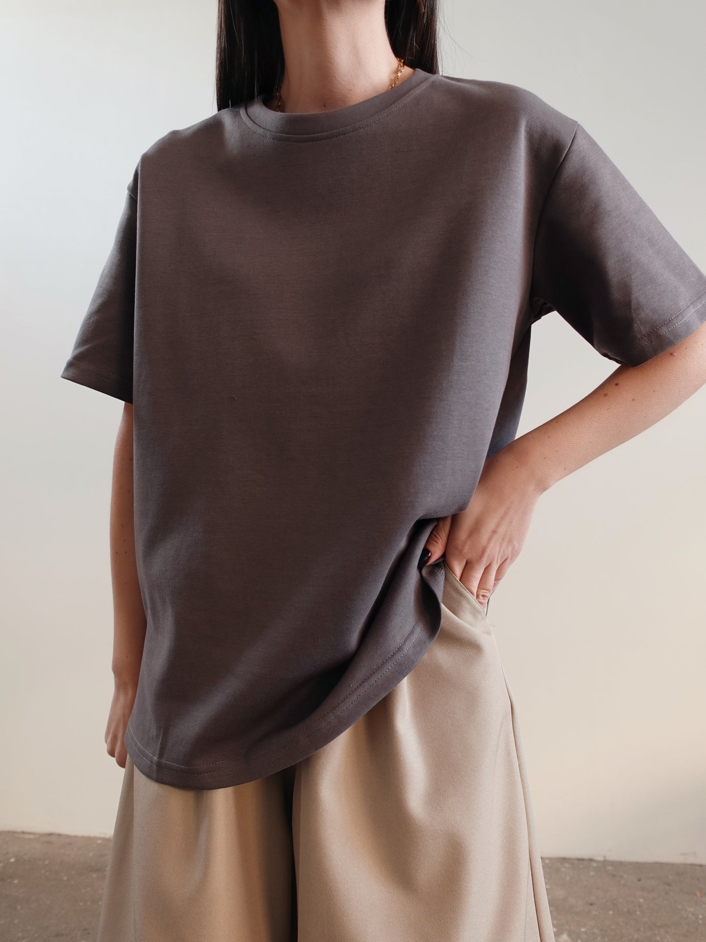 T-SHIRT BASIC TOP QUALITY - GRIGIO 14859