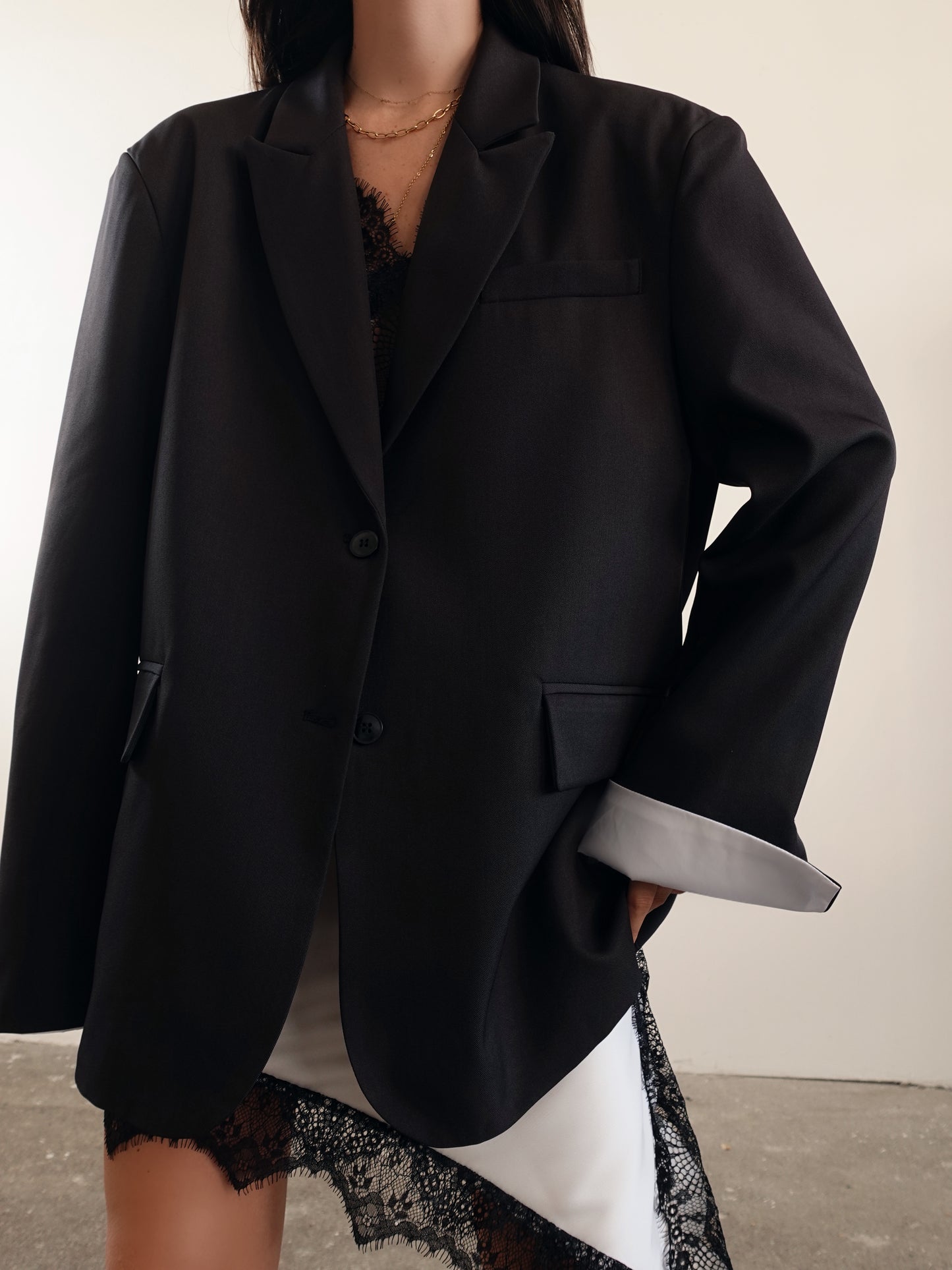 BLAZER OVERSIZE TIMES SQUARE - NERO 3151