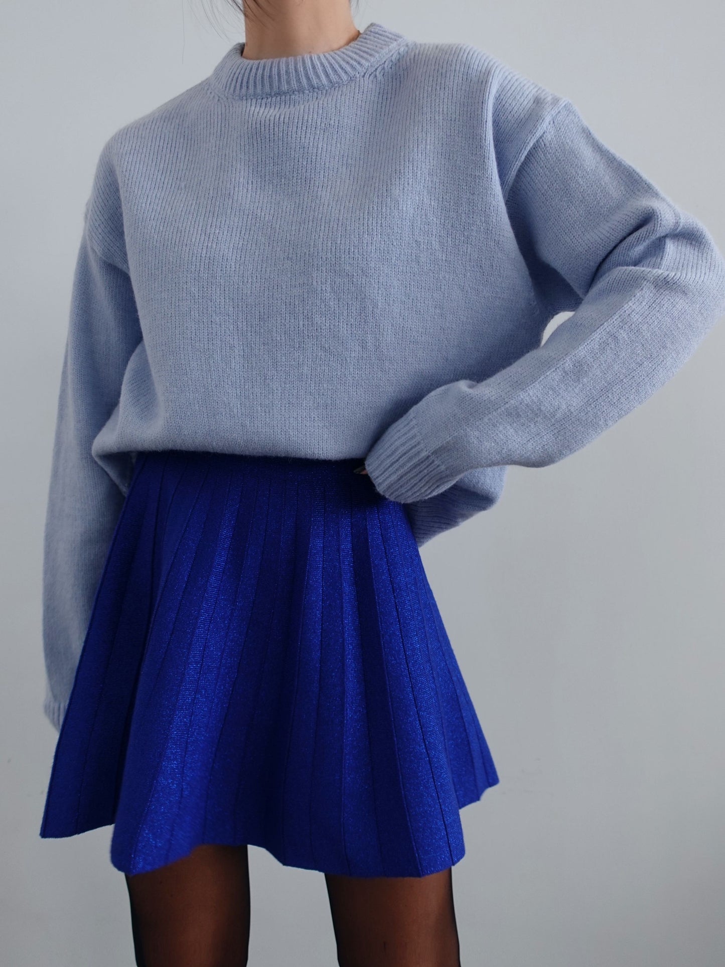 GONNA PLISSE' GLITTER - BLU ELETTRICO 11015