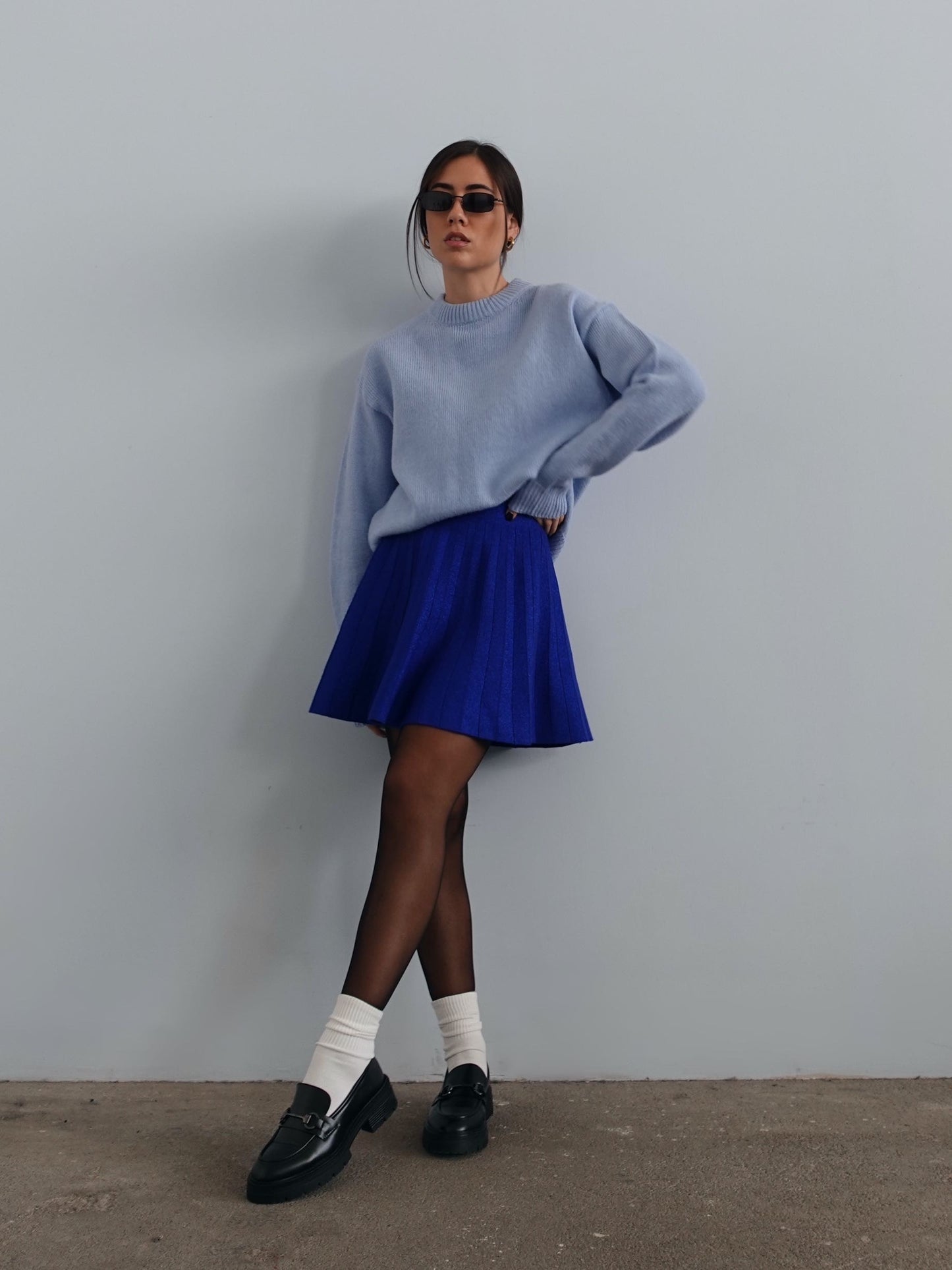 GONNA PLISSE' GLITTER - BLU ELETTRICO 11015