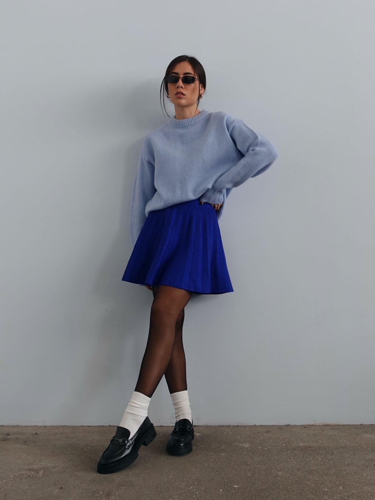 GONNA PLISSE' GLITTER - BLU ELETTRICO 11015