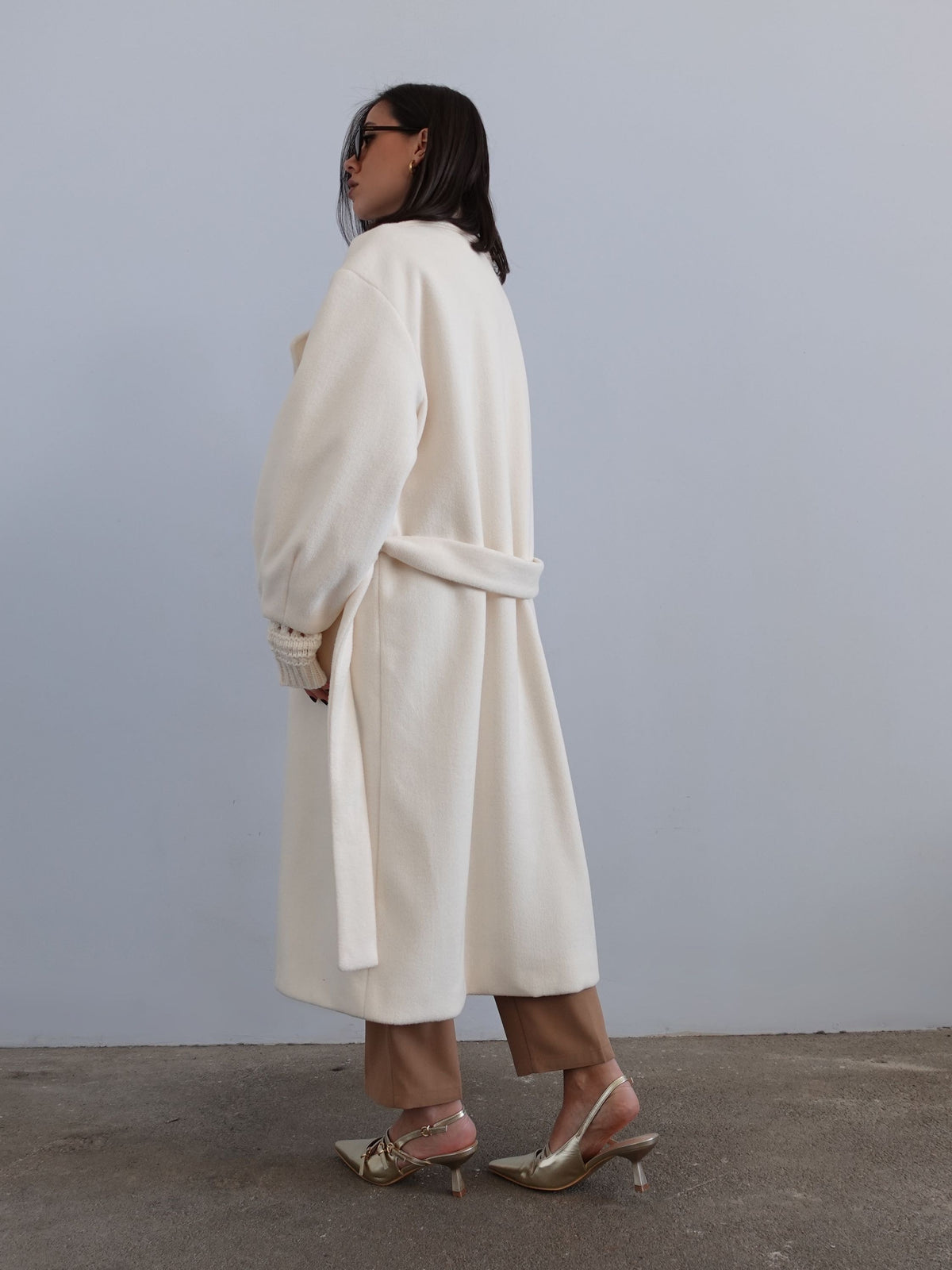 CAPPOTTO OVER CON MANICHE A PALLONCINO - LATTE 1226