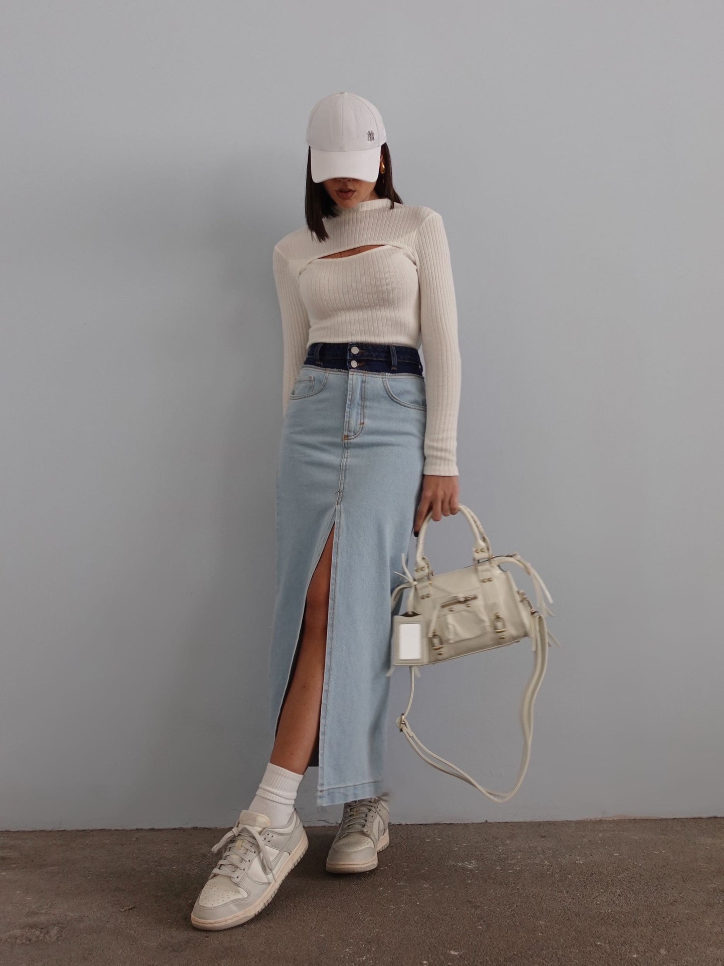 GONNA IN DENIM JW BICOLOR - DENIM CHIARO 020