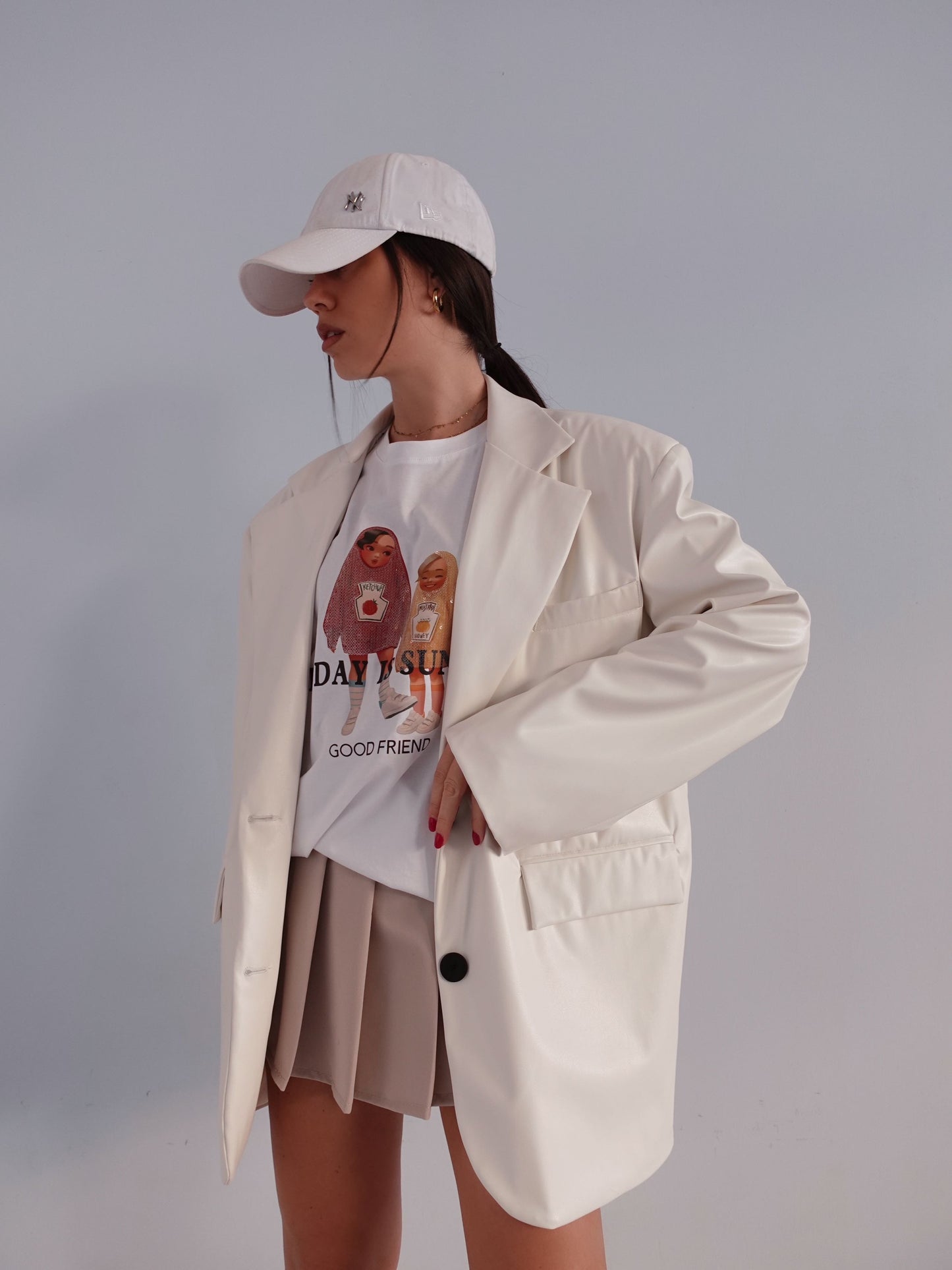 PANTAGONNA A PIEGHE CON CINTURINO - BEIGE 16212