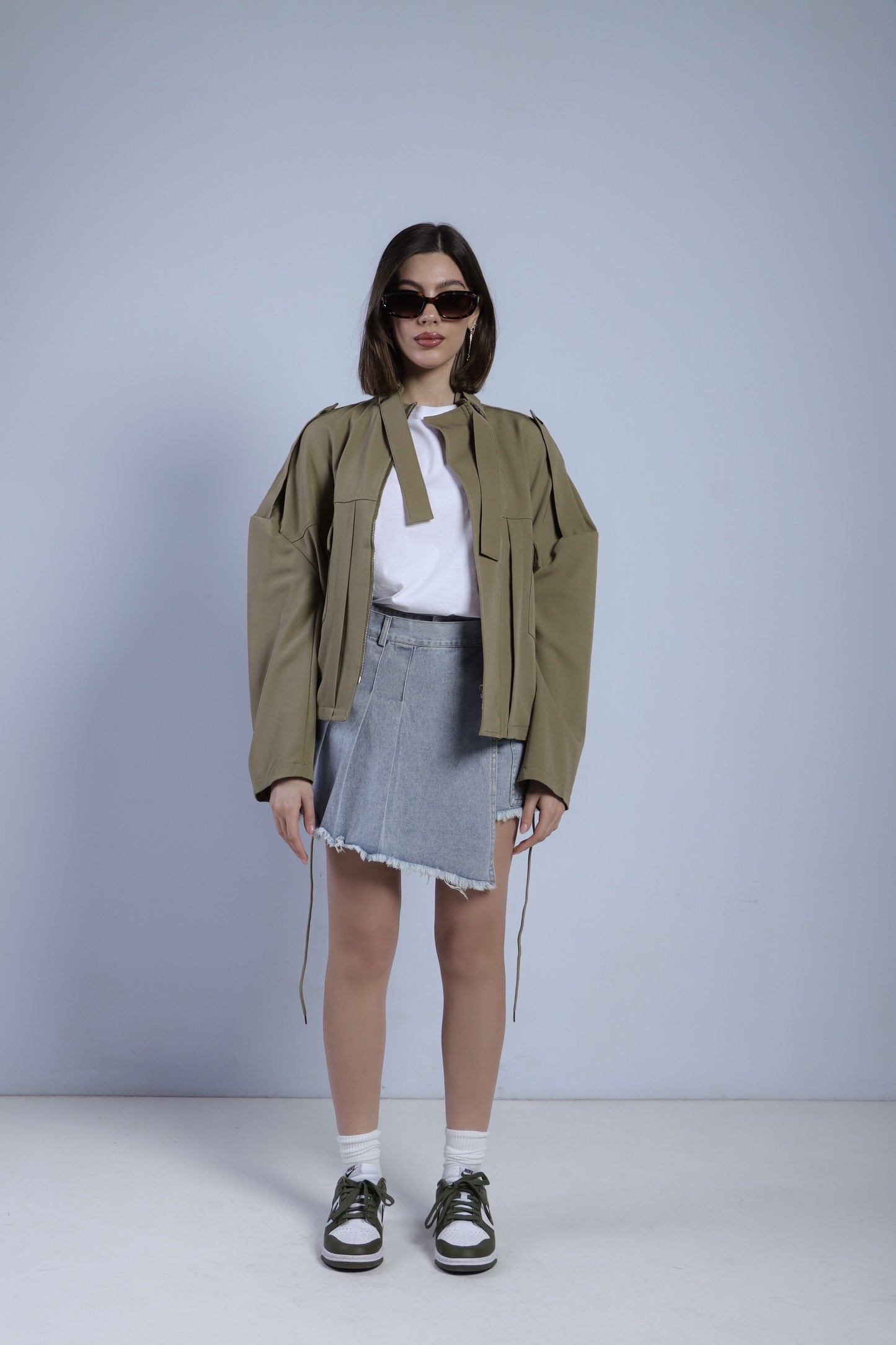 PANTAGONNA IN DENIM CON CINTURA - DENIM CHIARO 7358