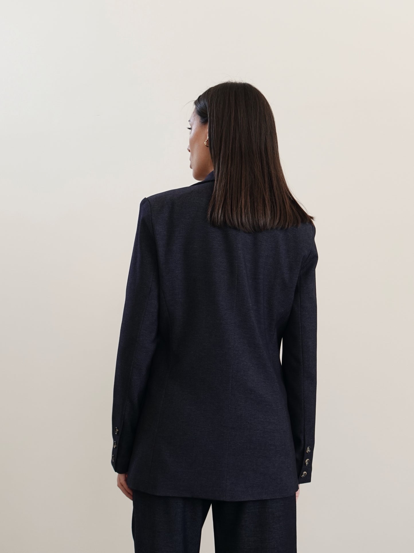 GIACCA DOPPIOPETTO EFFETTO DENIM - BLU SCURO 26555
