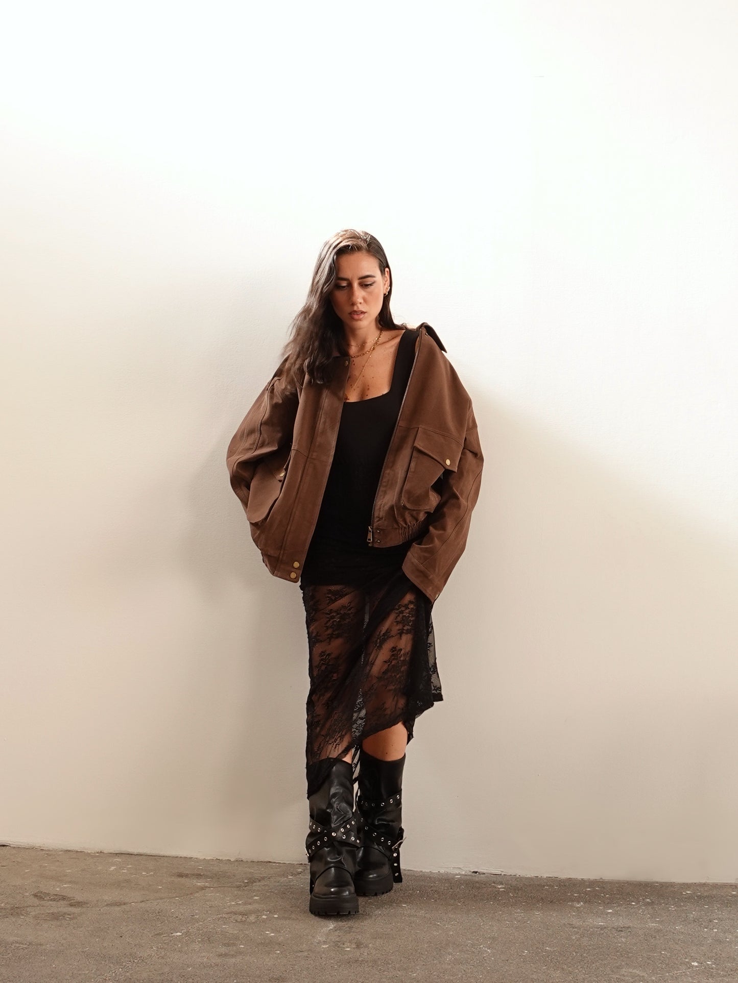 GIACCA SCAMOSCIATA CON TASCONI - TERRA 30148