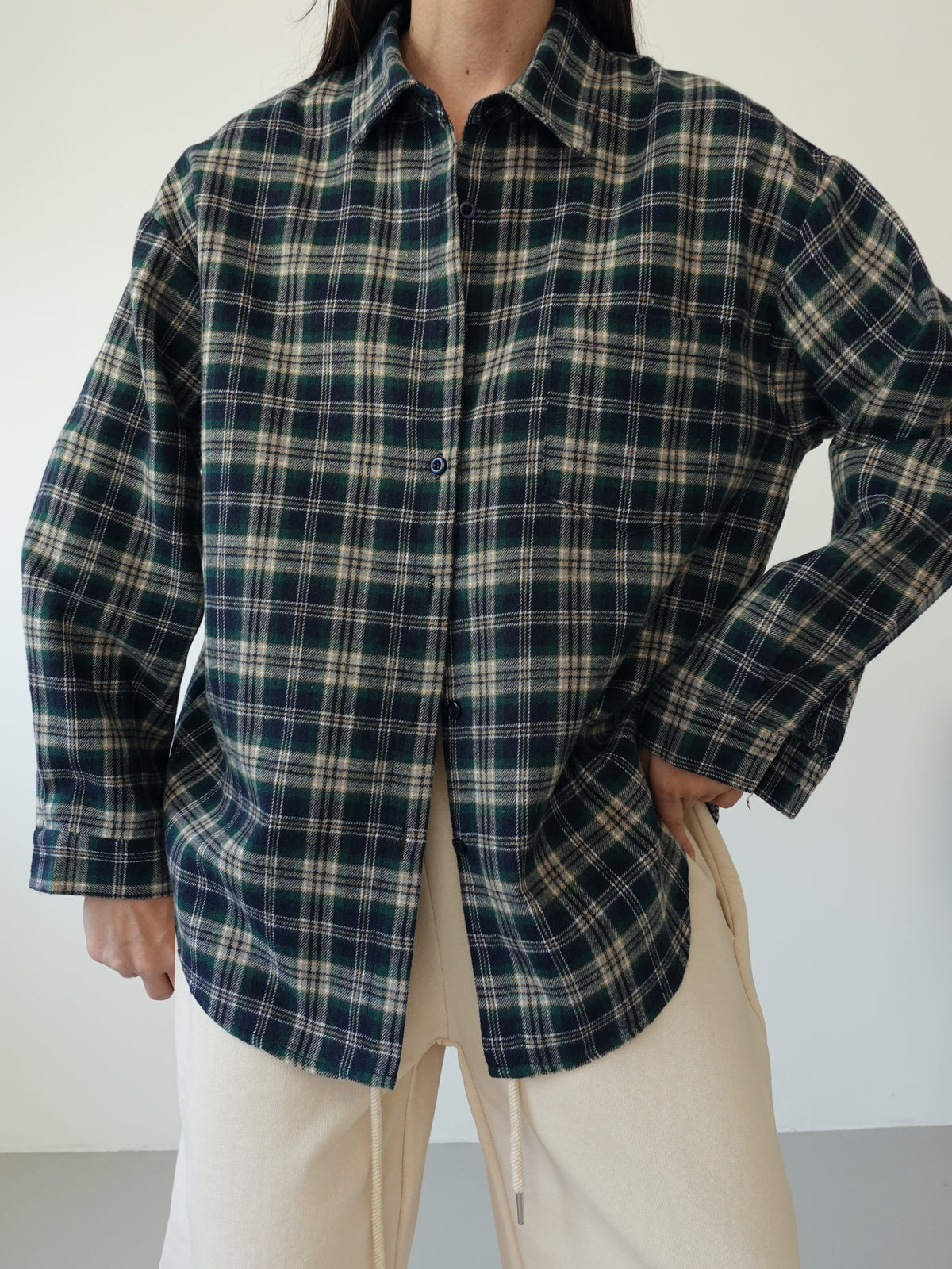 CAMICIA A QUADRI IN FLANELLA - VERDE 6027
