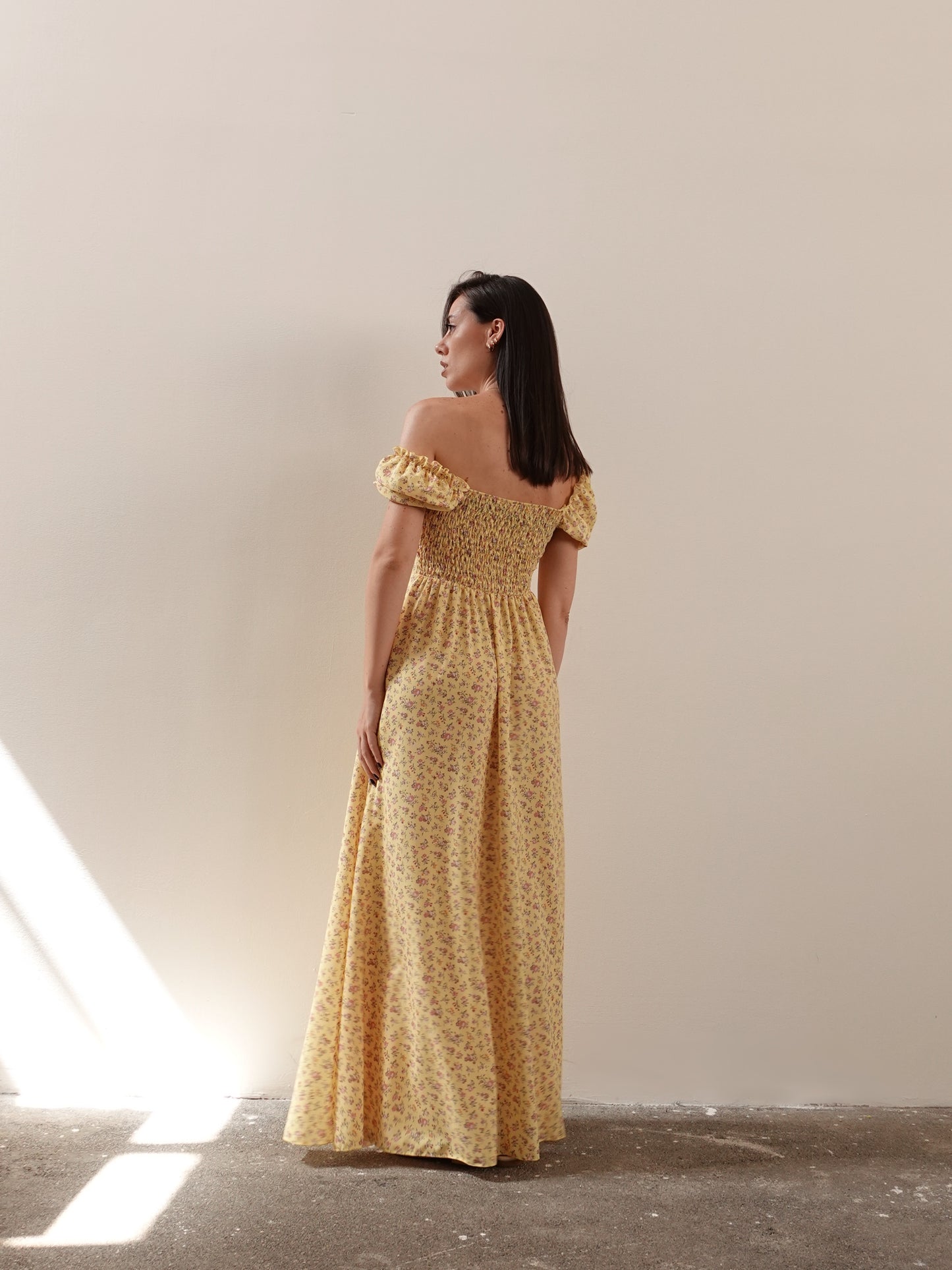 LONG DRESS FIORI DI CAMPO - GIALLO 42778