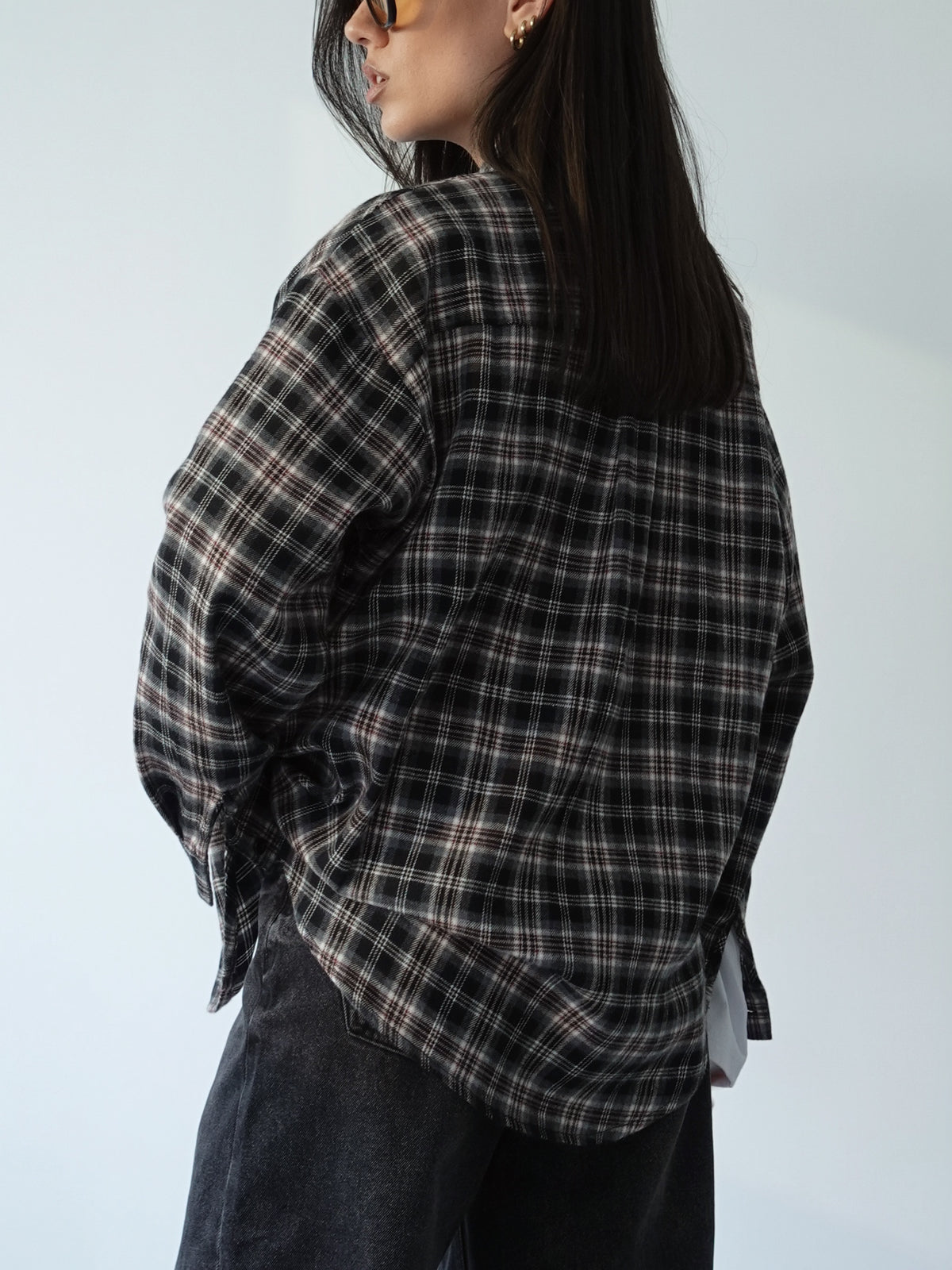 CAMICIA A QUADRI IN FLANELLA - NERO 6027