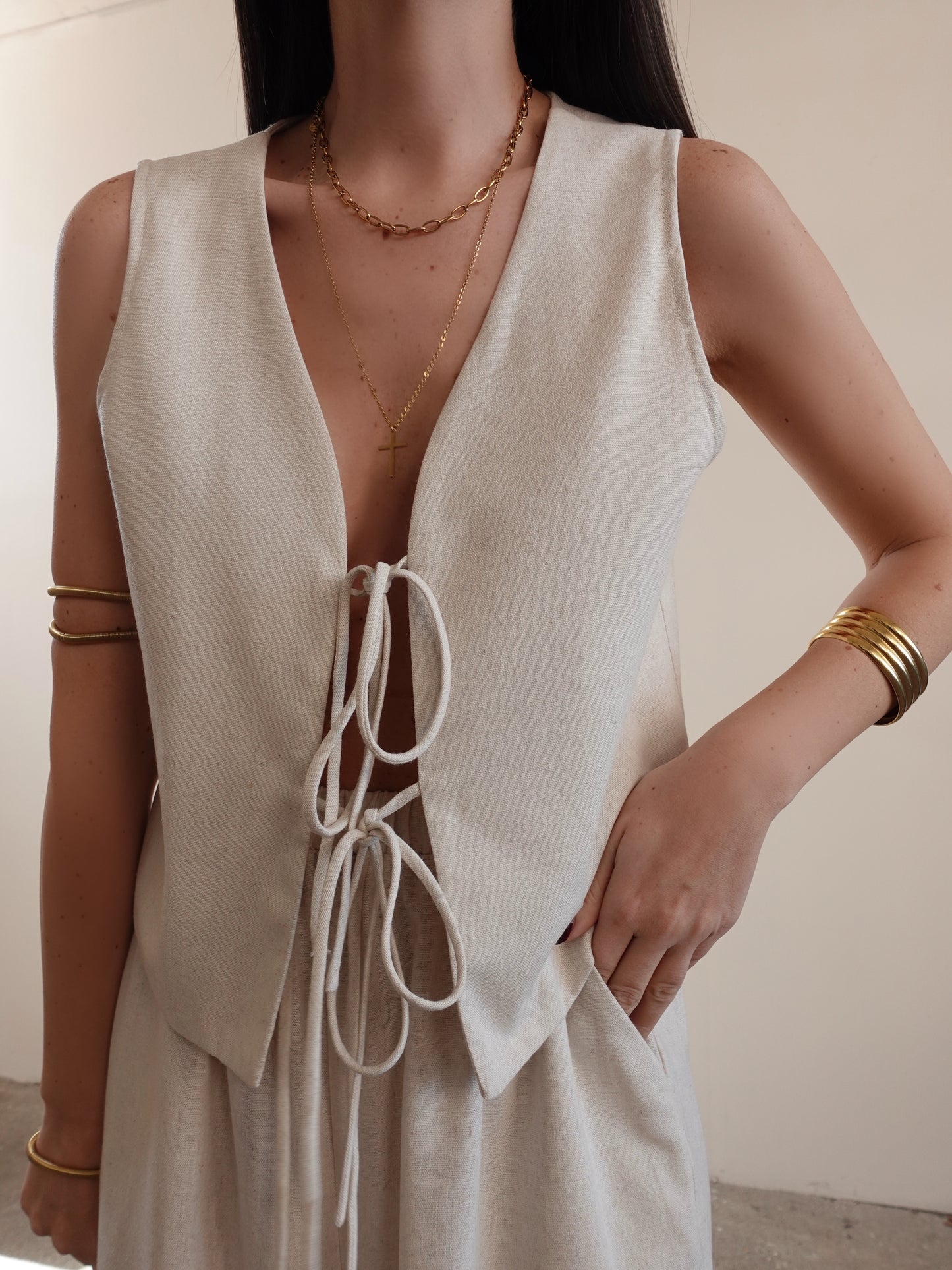 COORDINATO IN LINO FLORENCE - BEIGE 79715