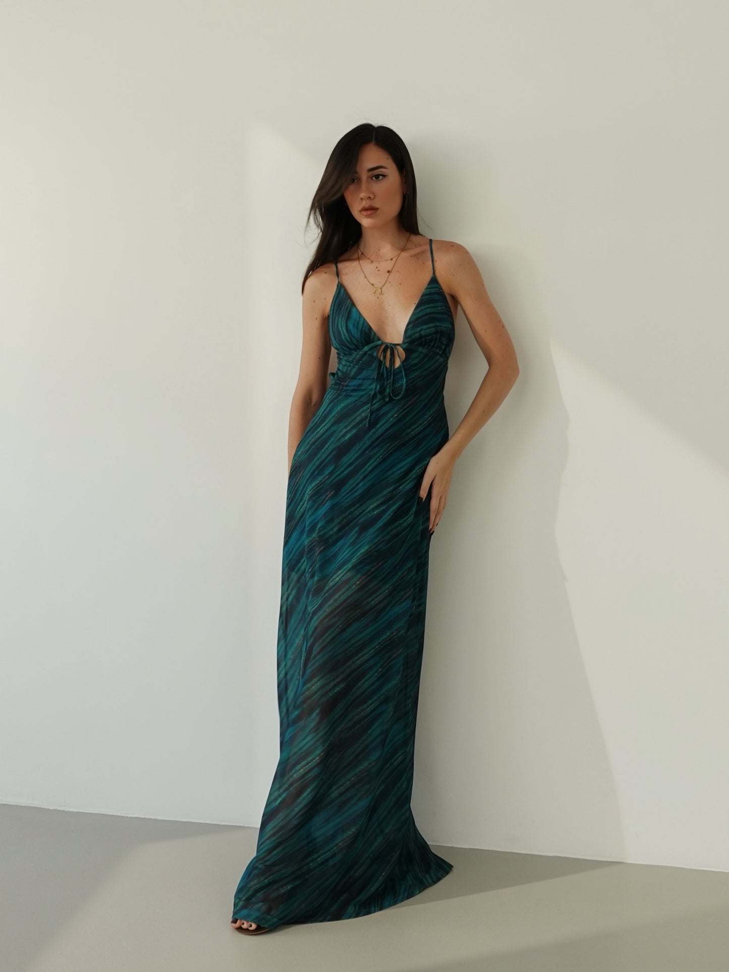 LONG DRESS VELATO EMERALD - VERDE 15650-7