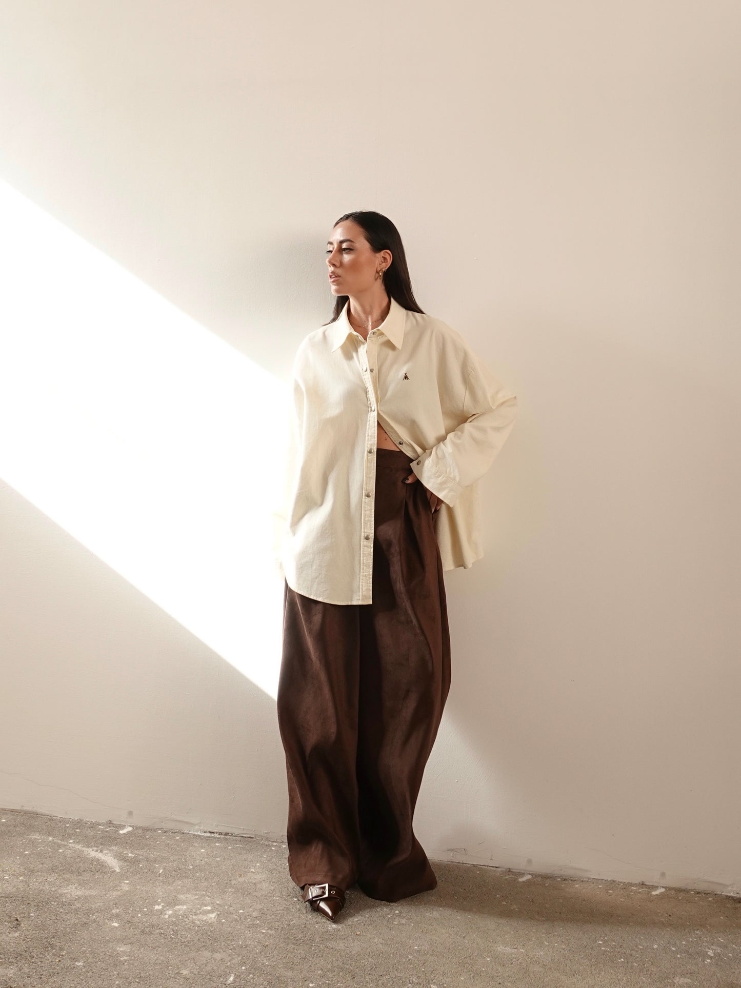 CAMICIA IN VELLUTO A COSTE - PANNA 51307