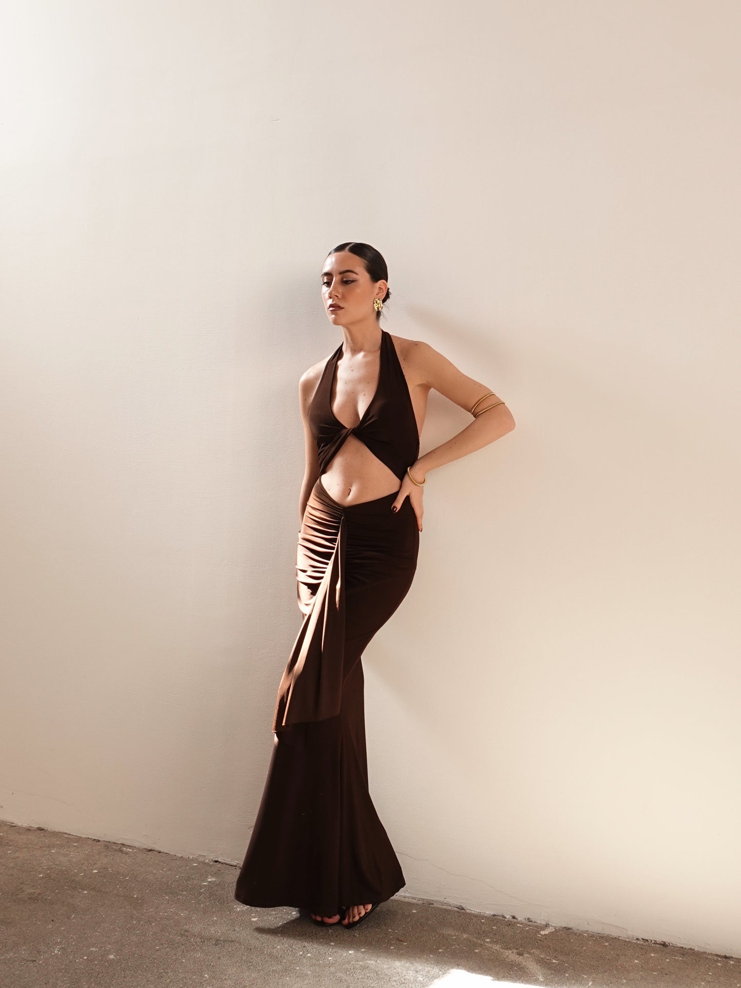 LONG DRESS ISABELLE - MARRONE 1609
