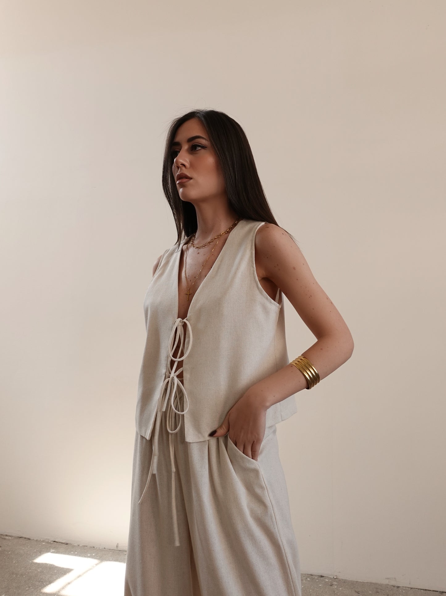 COORDINATO IN LINO FLORENCE - BEIGE 79715