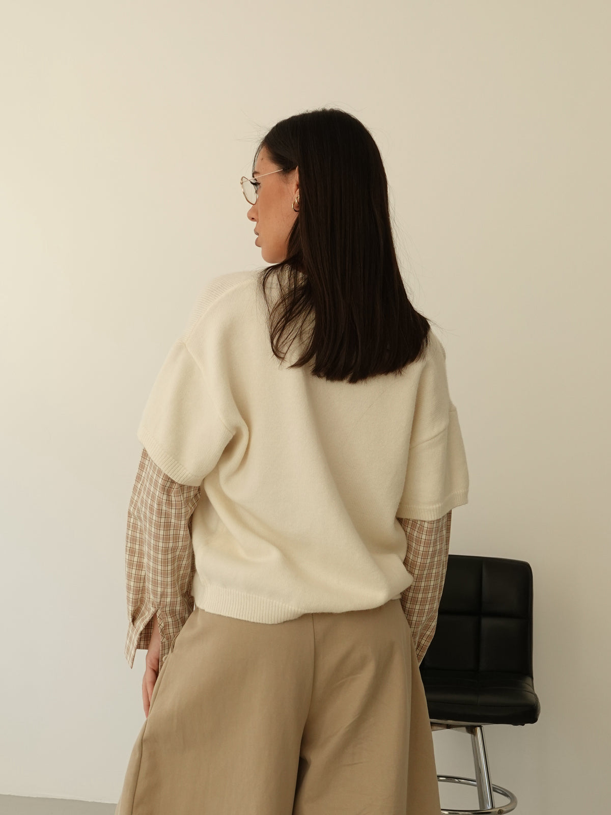 MAGLIONCINO CON MANICA CAMICIA - BURRO/BEIGE 8166