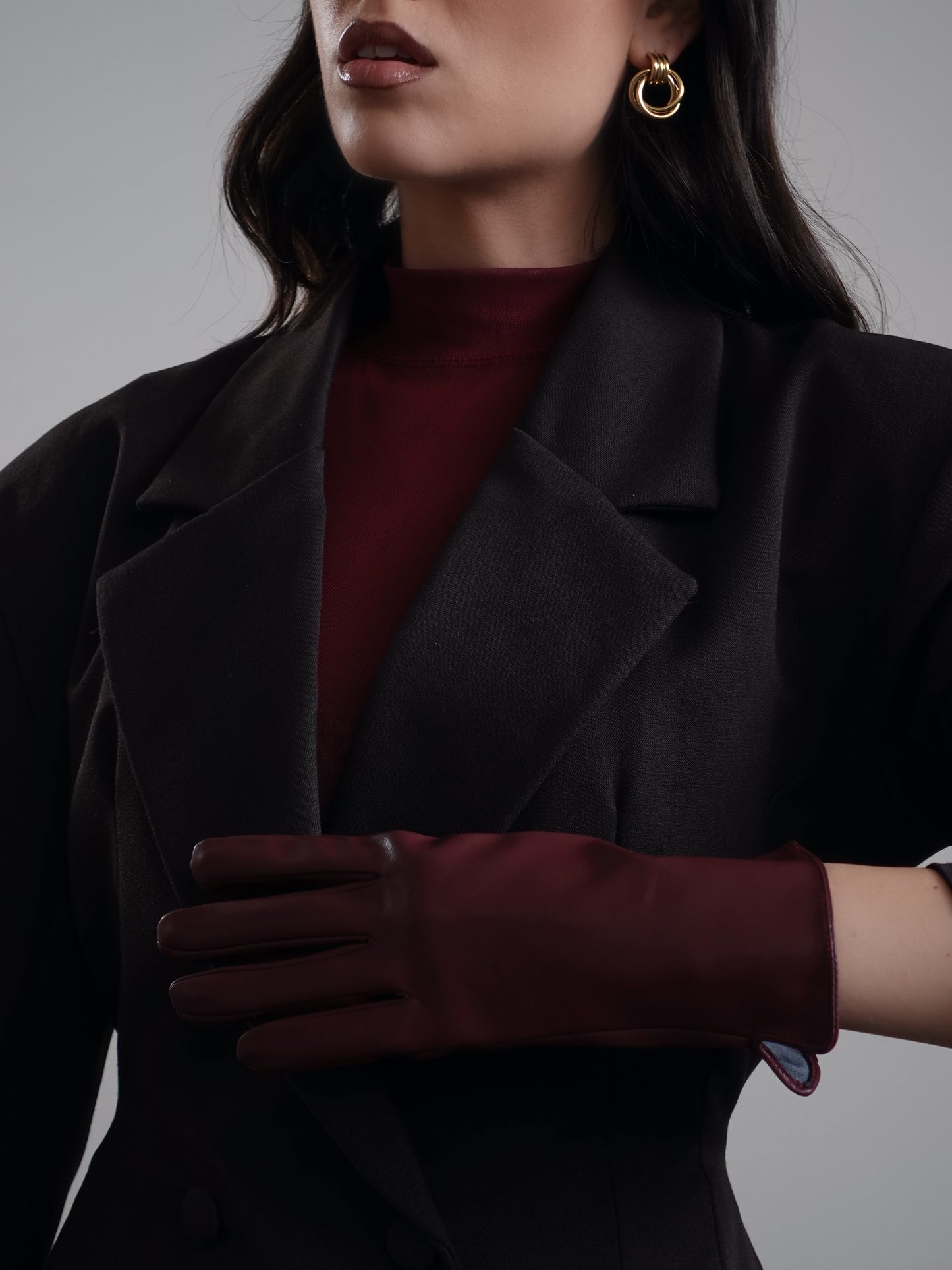 GUANTI IN ECOPELLE WINTER - BURGUNDY ST422