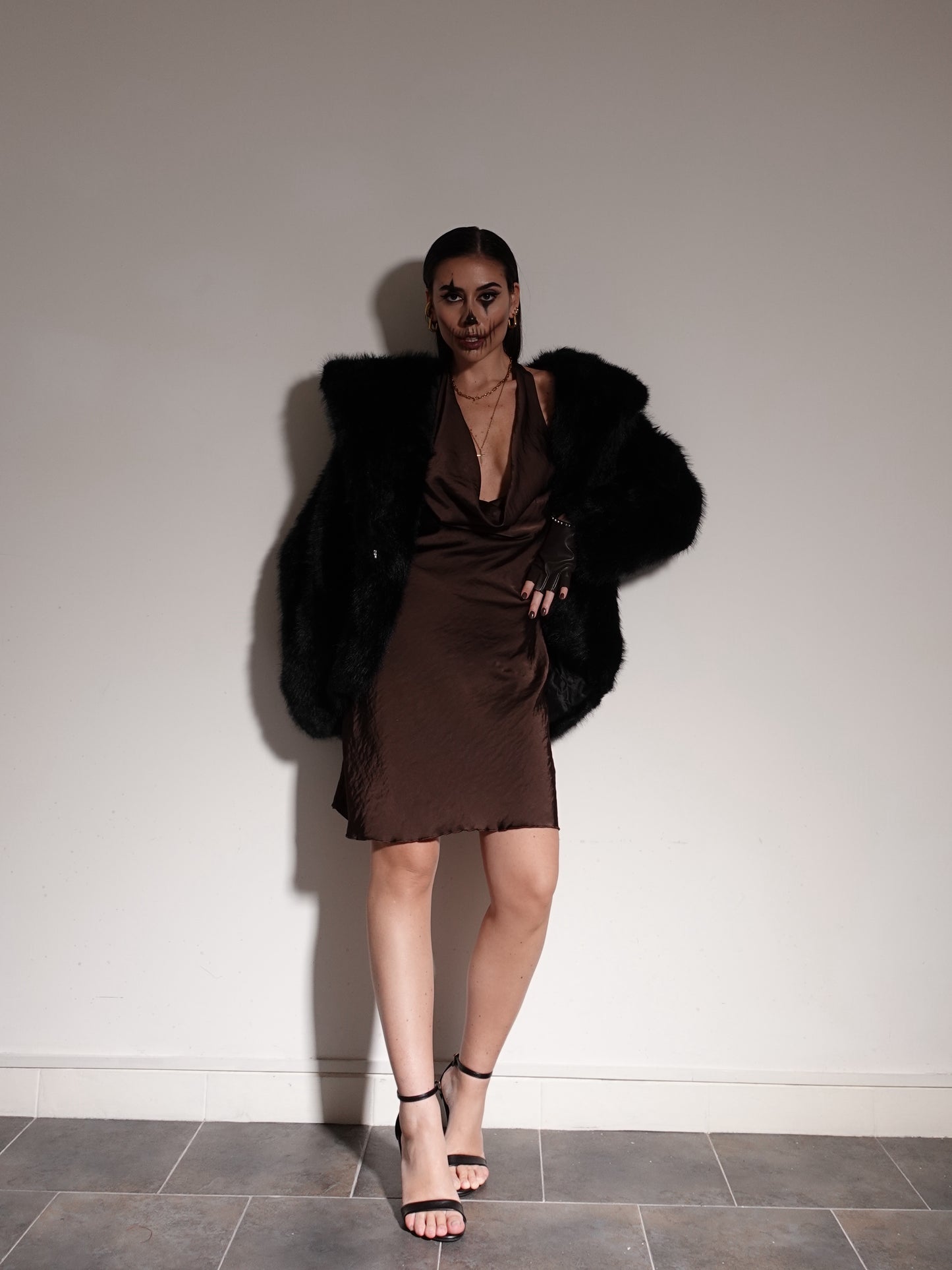 MINI DRESS POISON - MARRONE 14090