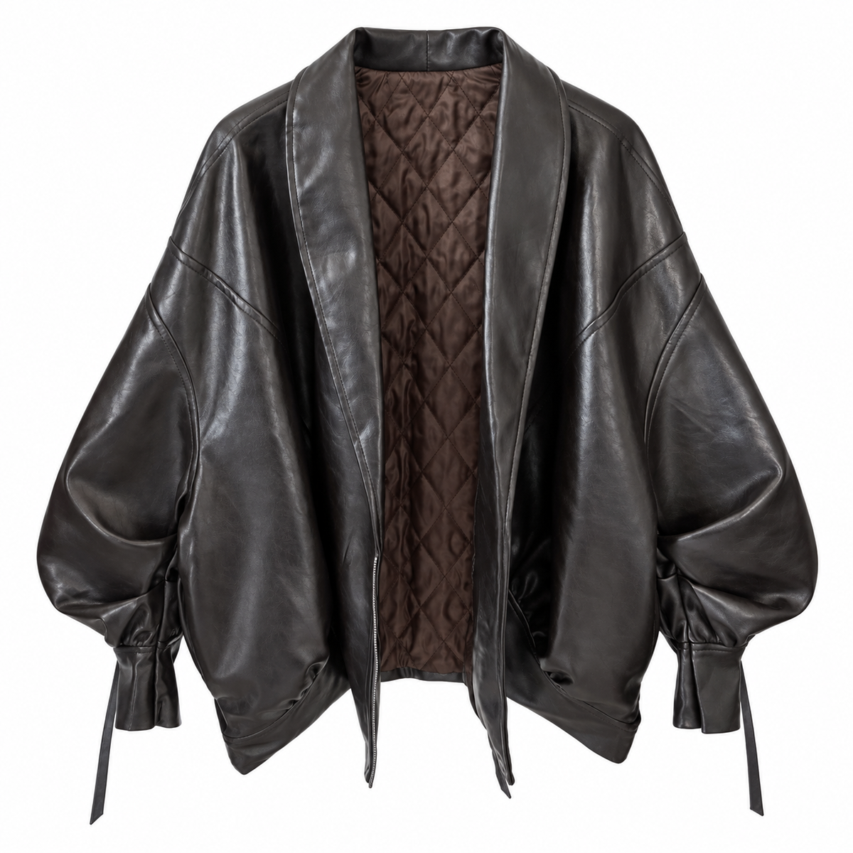 BOMBER SHIBUYA OVERSIZE IN ECOPELLE - CIOCCOLATO HAR036