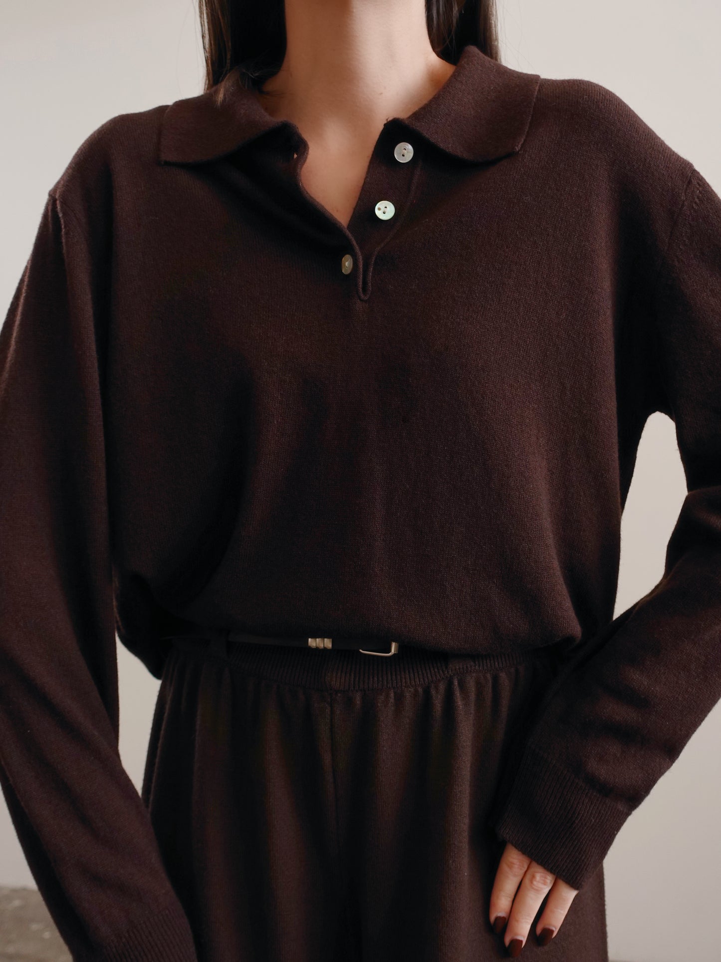 POLO IN MISTO LANA-CASHMERE CIOCCOLATO 10342