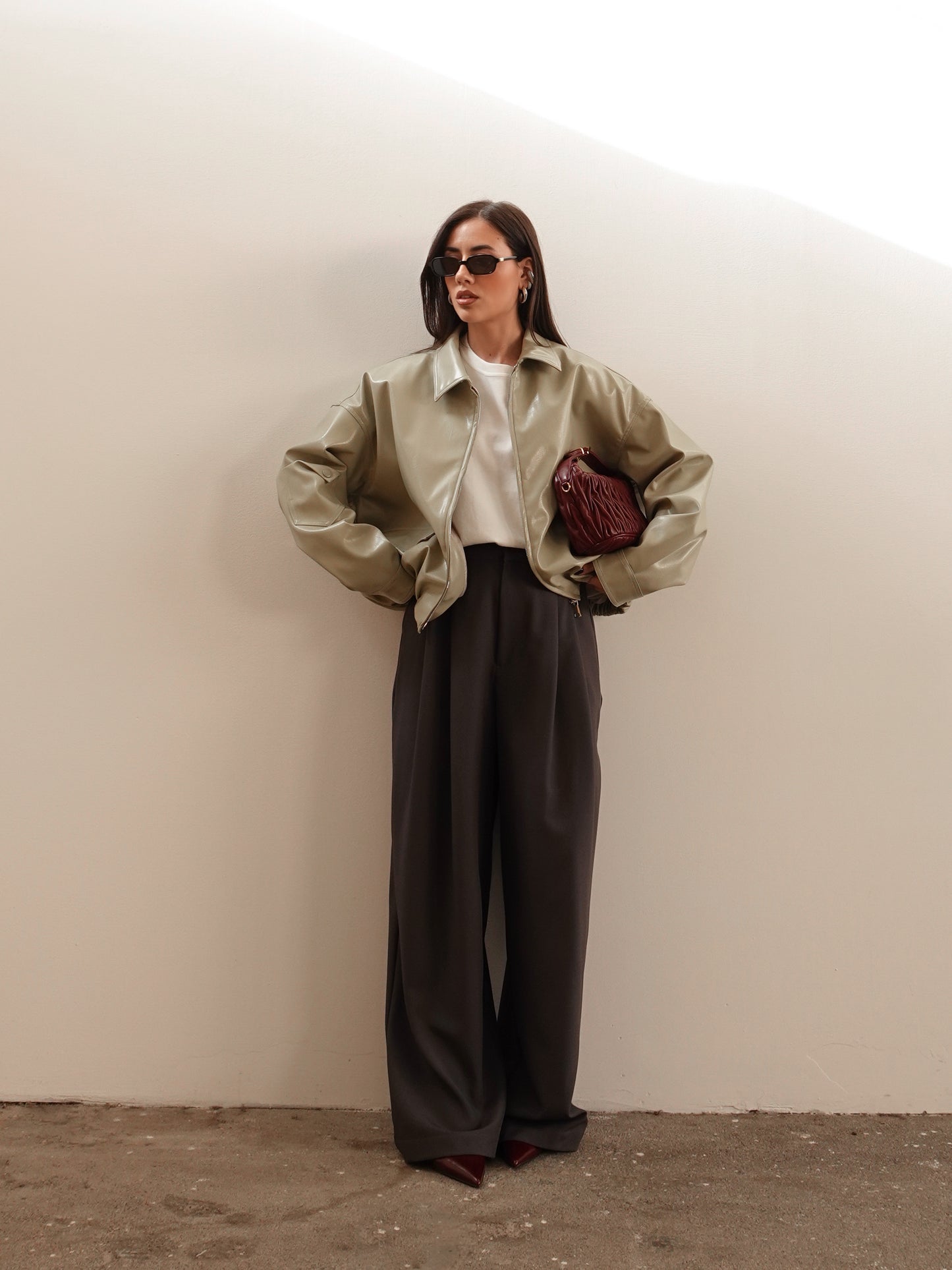 GIACCA BALLOON IN ECOPELLE - SALVIA 80719