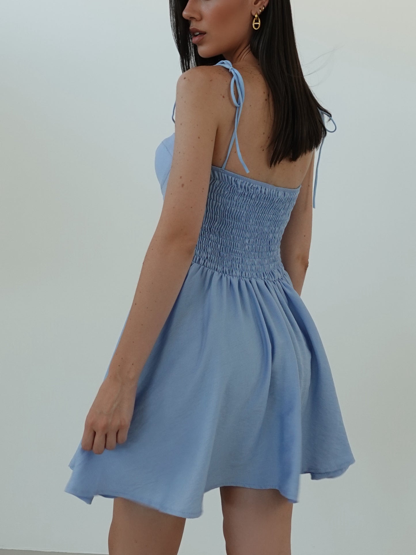 MINI DRESS PLAYA CON COPPETTE - AZZURRO 6671