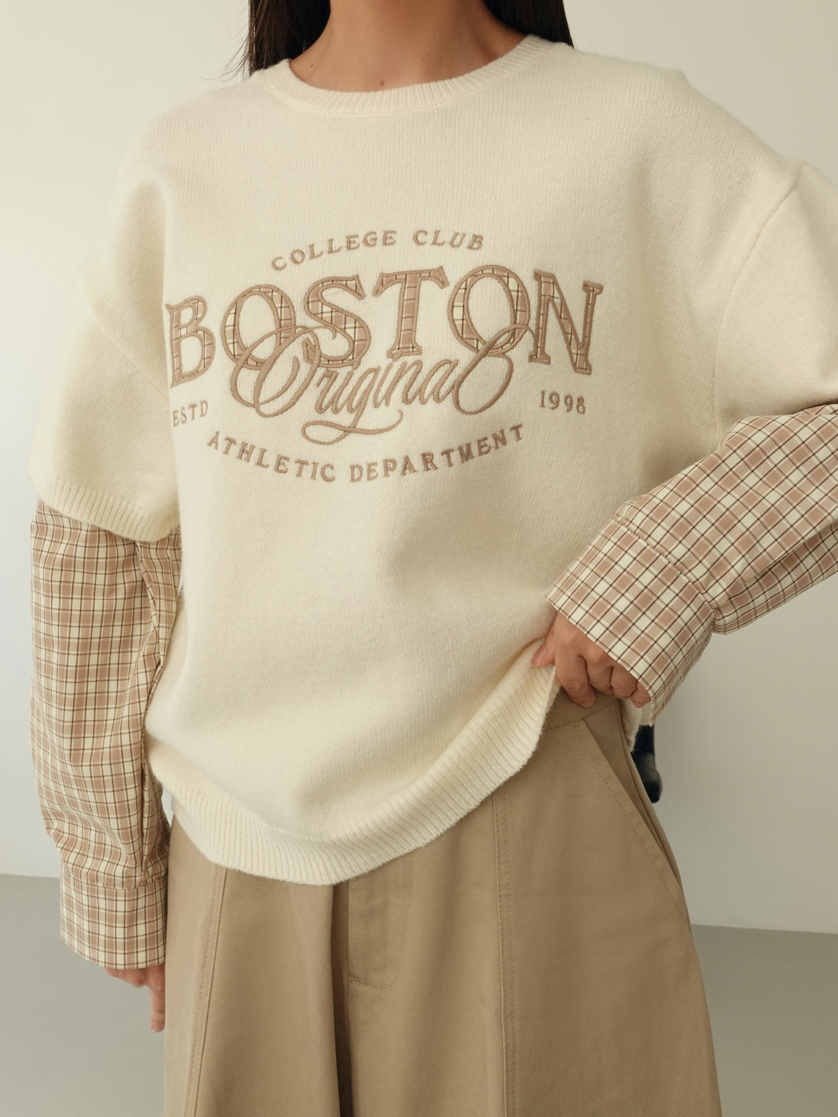 MAGLIONCINO CON MANICA CAMICIA - BURRO/BEIGE 8166