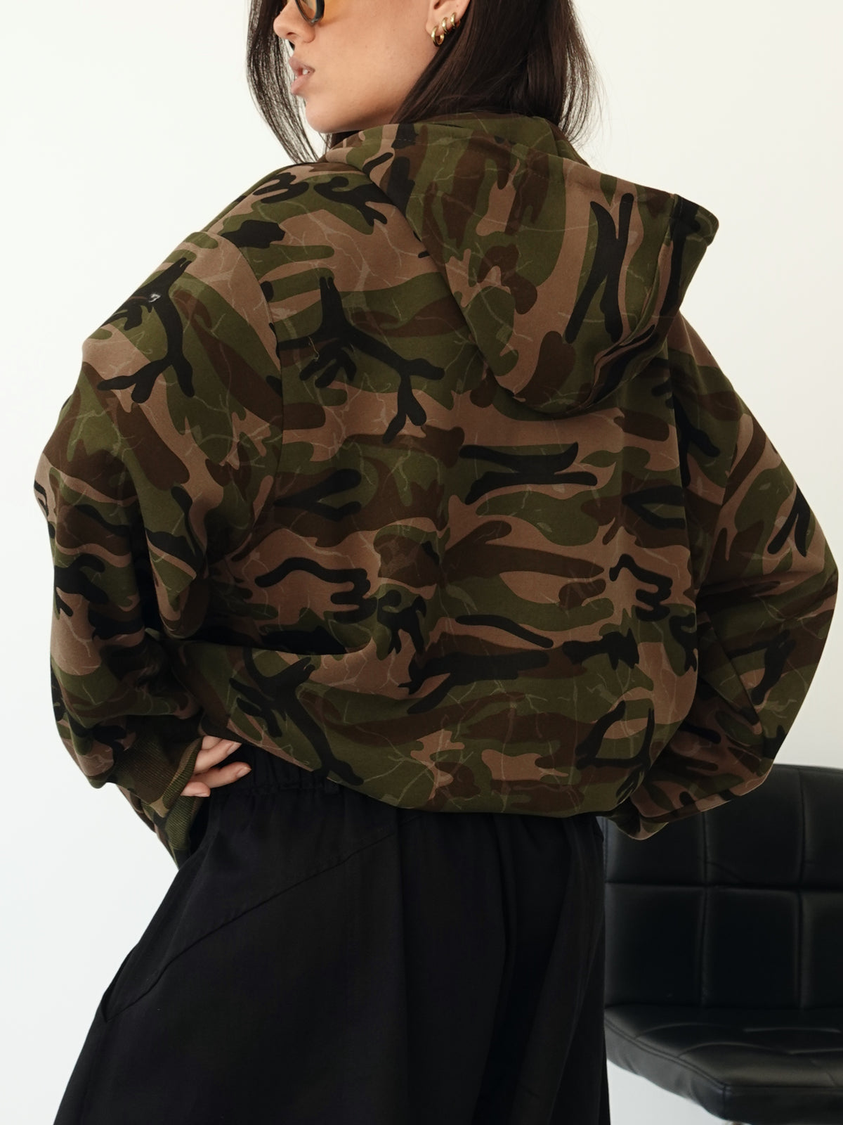 FELPA CAMOUFLAGE CON CAPPUCCIO - VERDE 19612