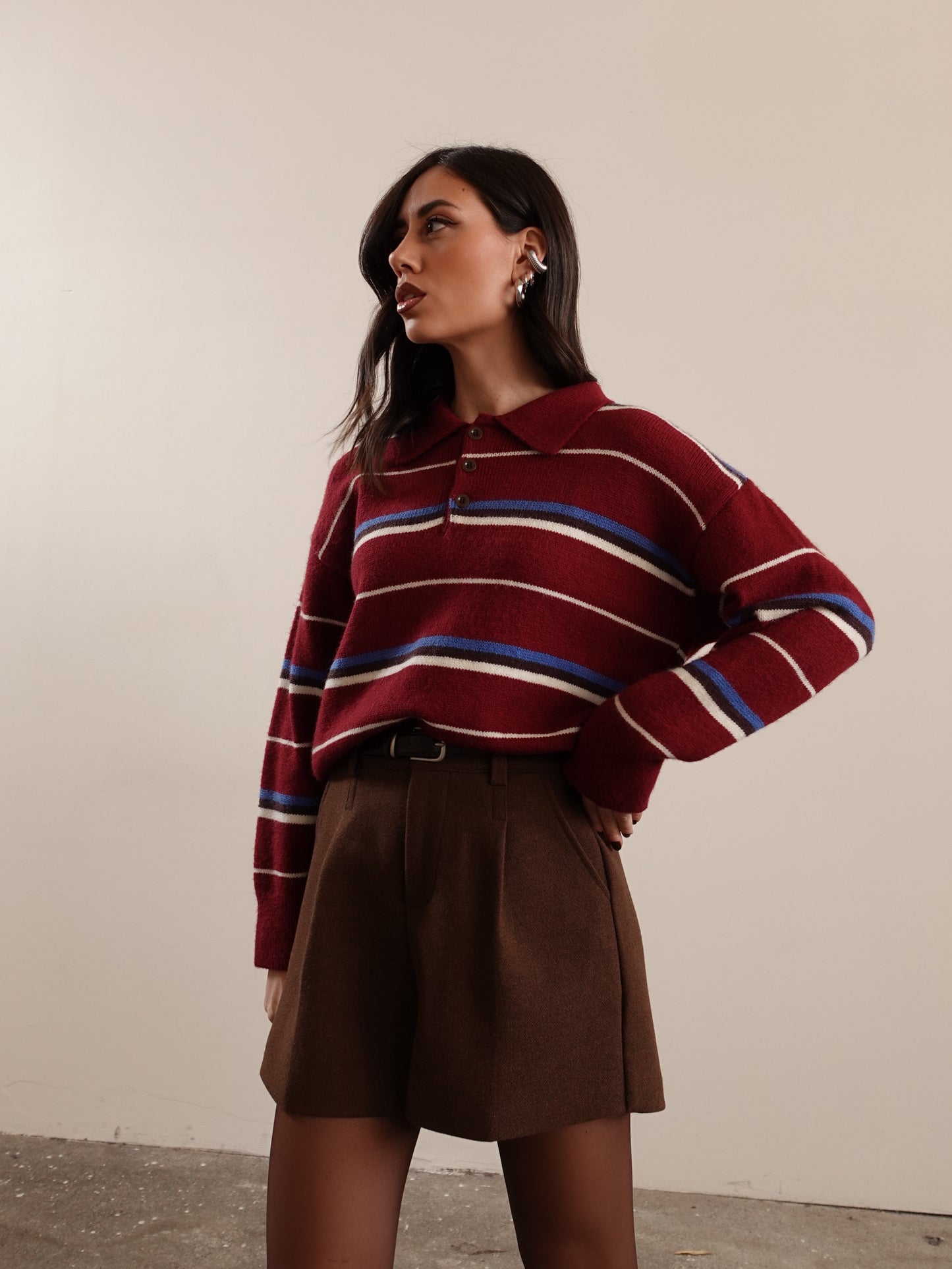 SHORTS IN PANNO CON CINTURINO - CAFFE' 259878