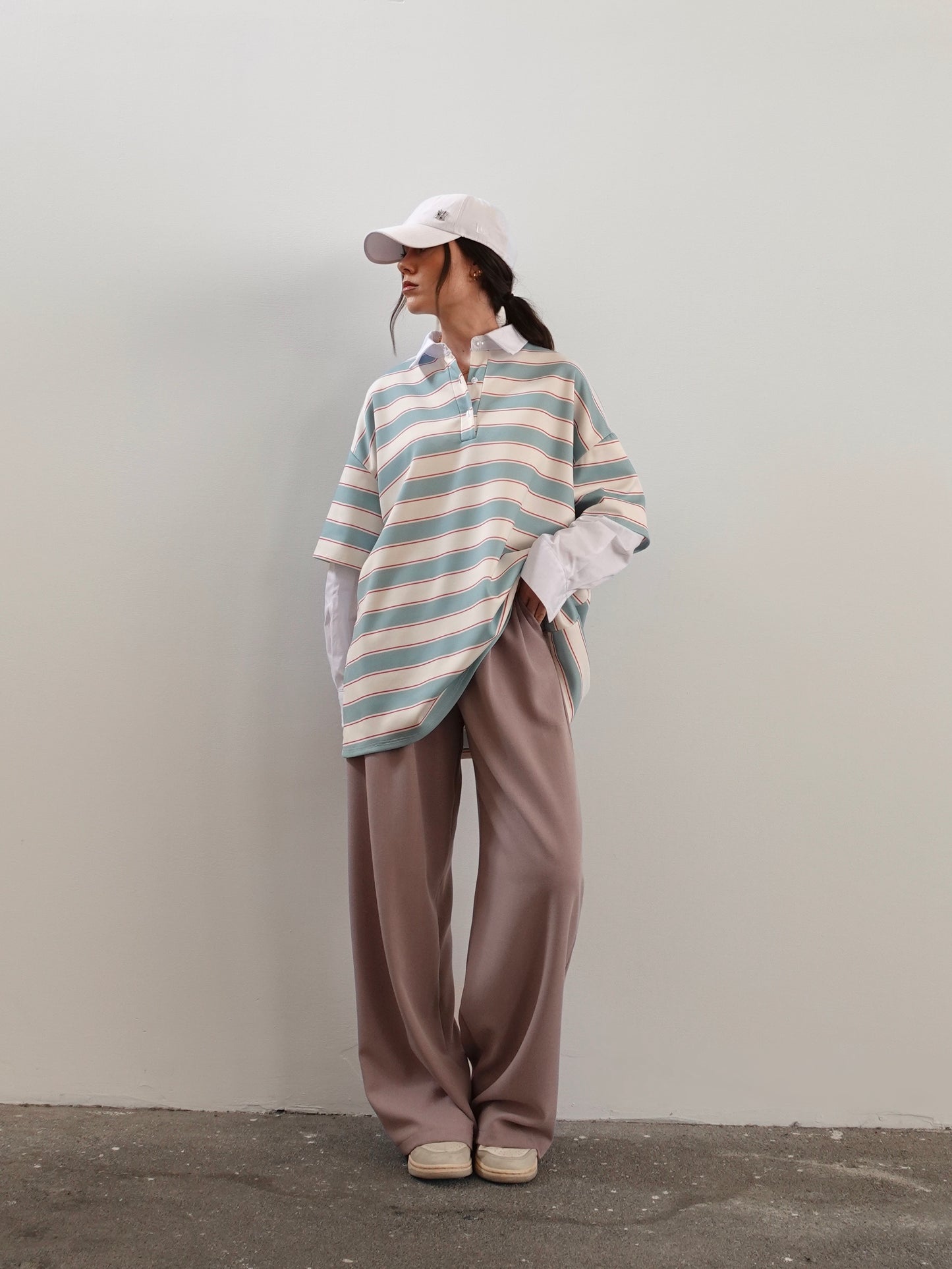 PANTALONI A PALAZZO CON CINTURA - ROSA ANTICO 68806