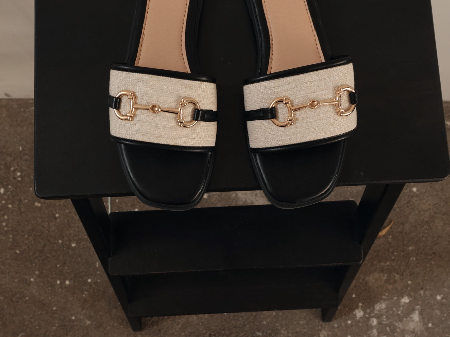 CIABATTE FLORENCE - NERO/BEIGE 98-06