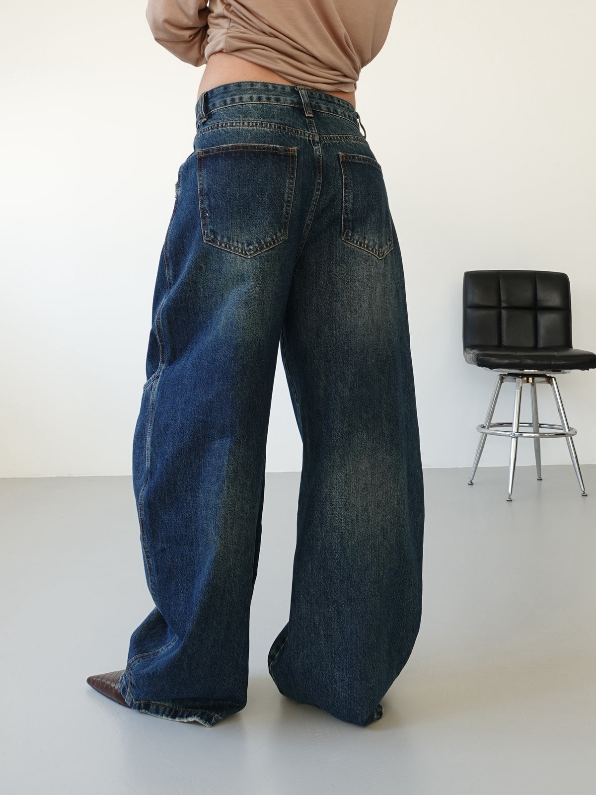 JEANS STRUTTURATO BALLOON FIT - LAVAGGIO SCURO 2006