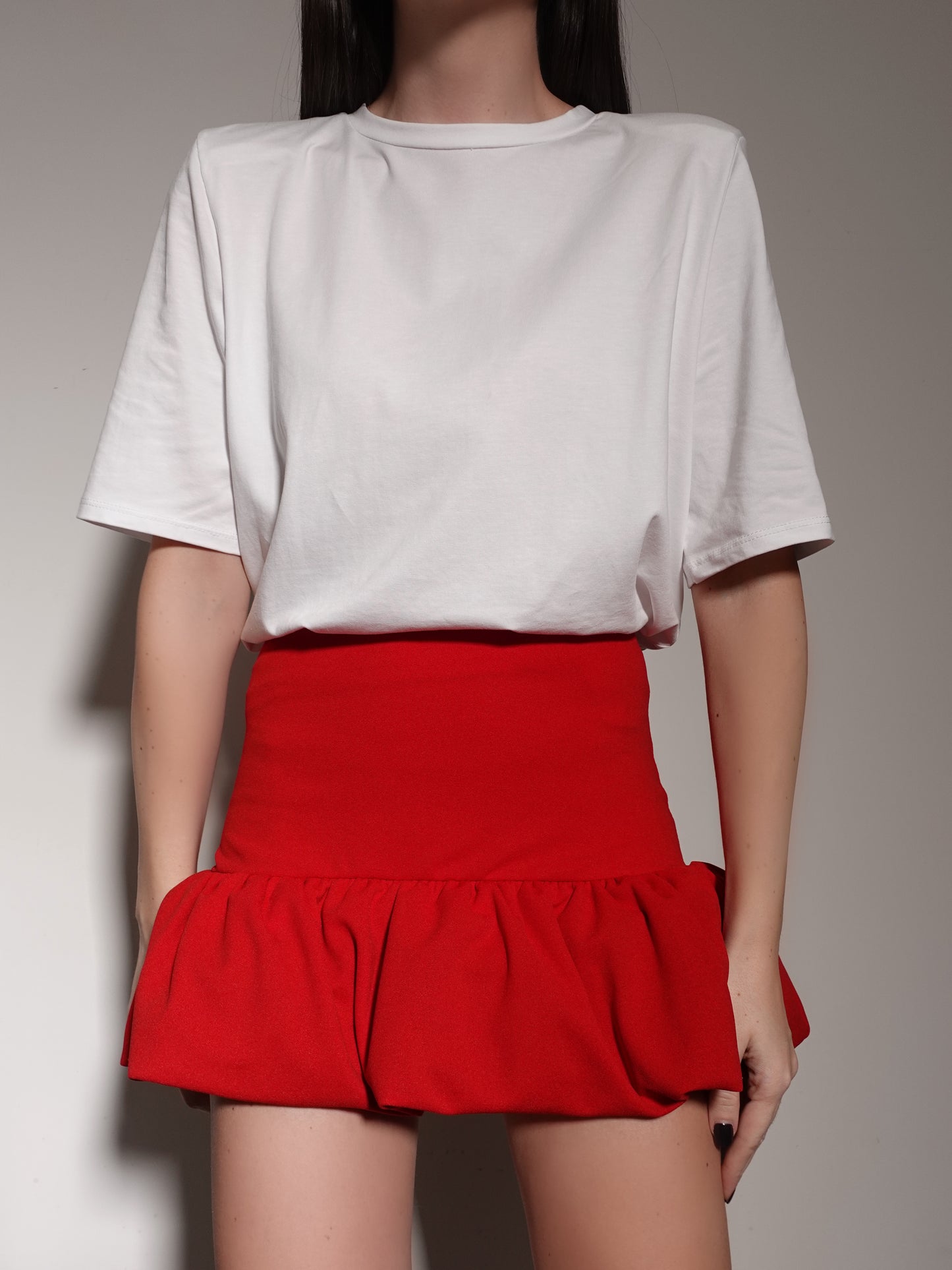 T-SHIRT BASIC CON SPALLINE - BIANCO 93755