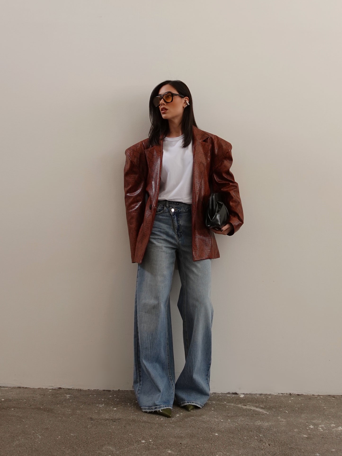 BLAZER PYTHON IN ECOPELLE - CUOIO C26