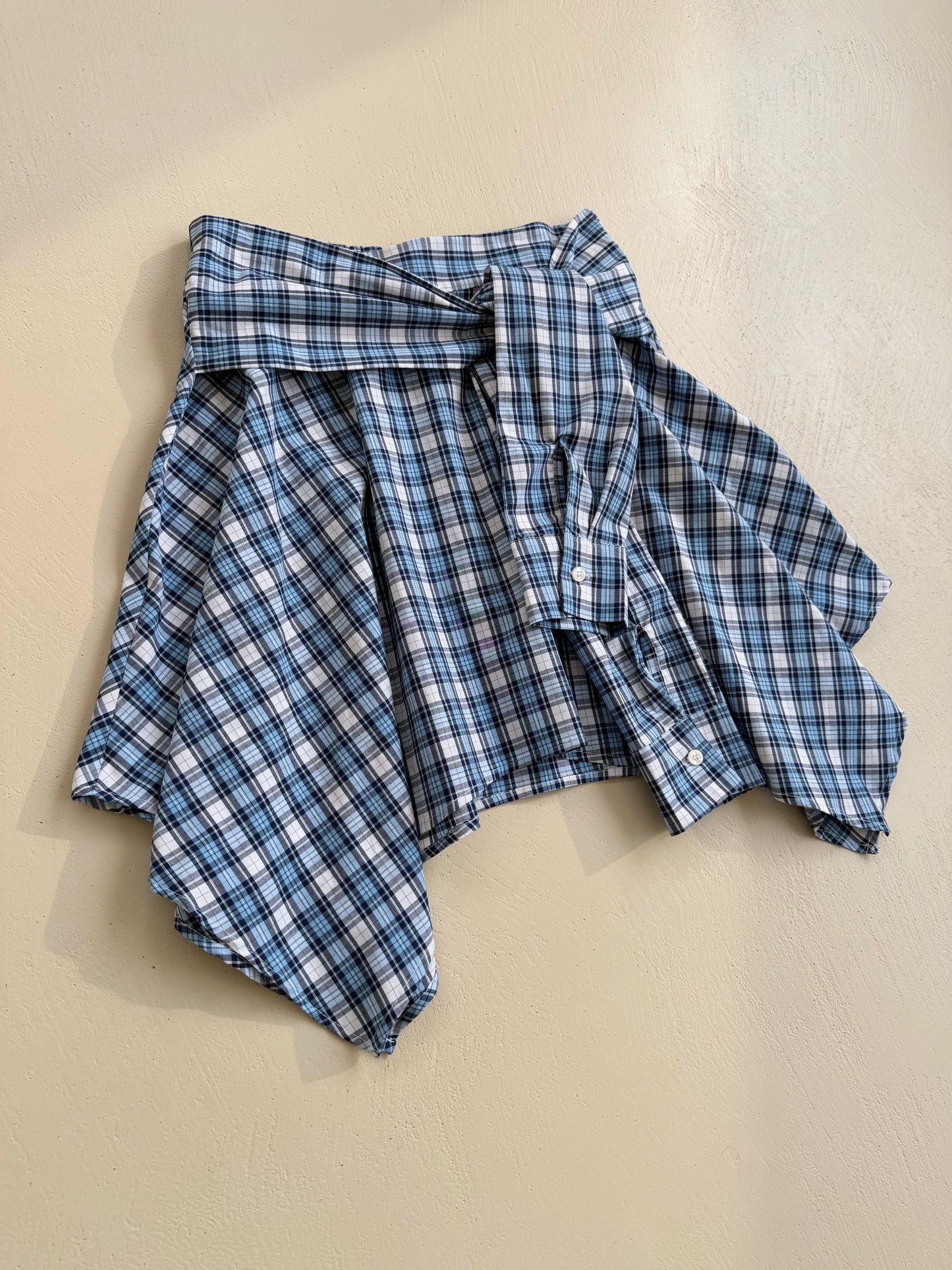 GONNA CAMICIA IN COTONE H143 - CELESTE