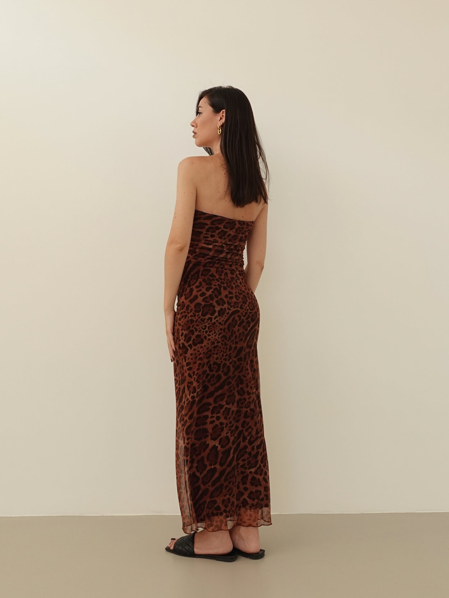 LONG DRESS VELATO ANIMALIER - LEOPARDATO 13961