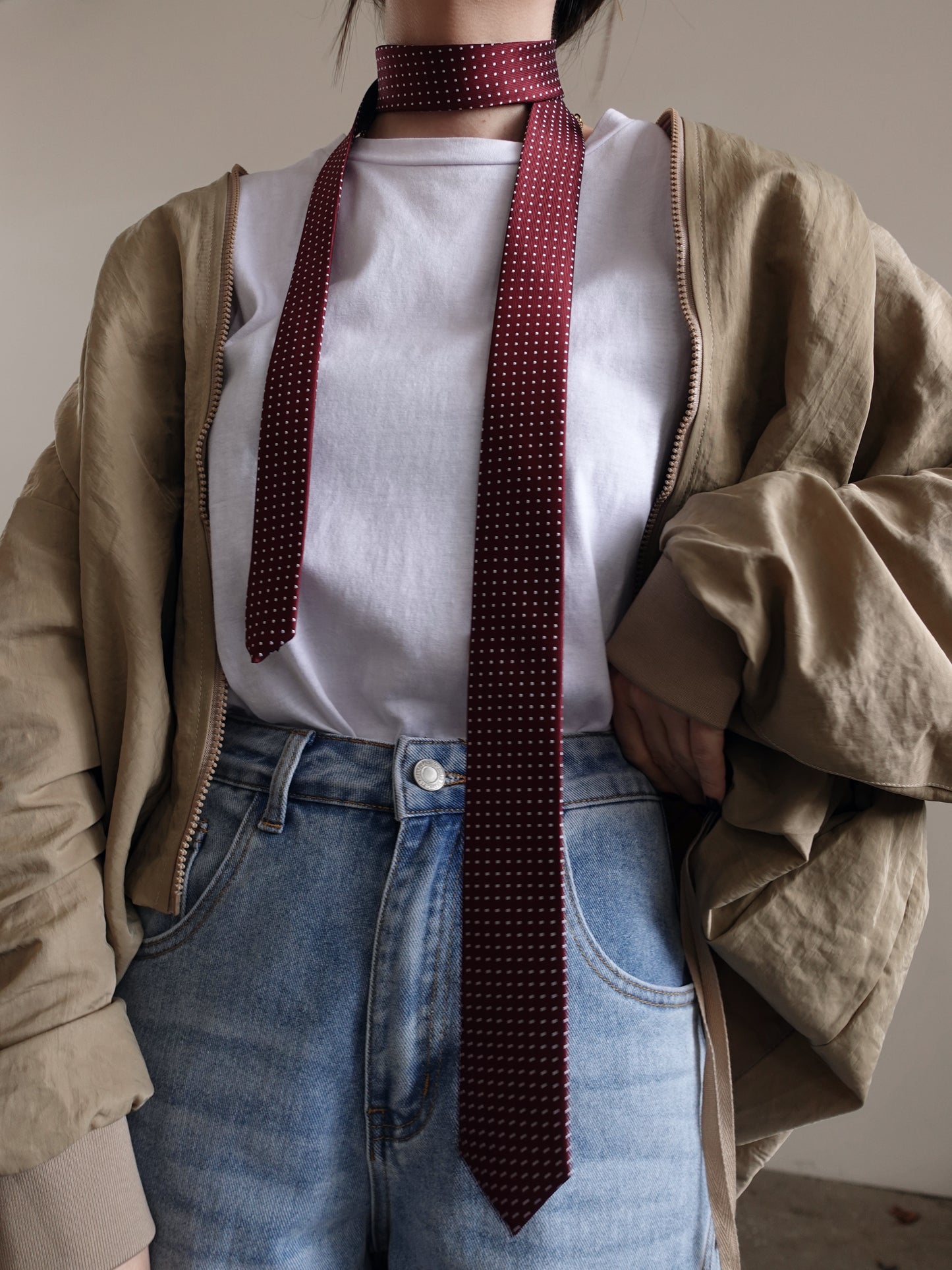 CRAVATTA MAN A POIS - BORGOGNA