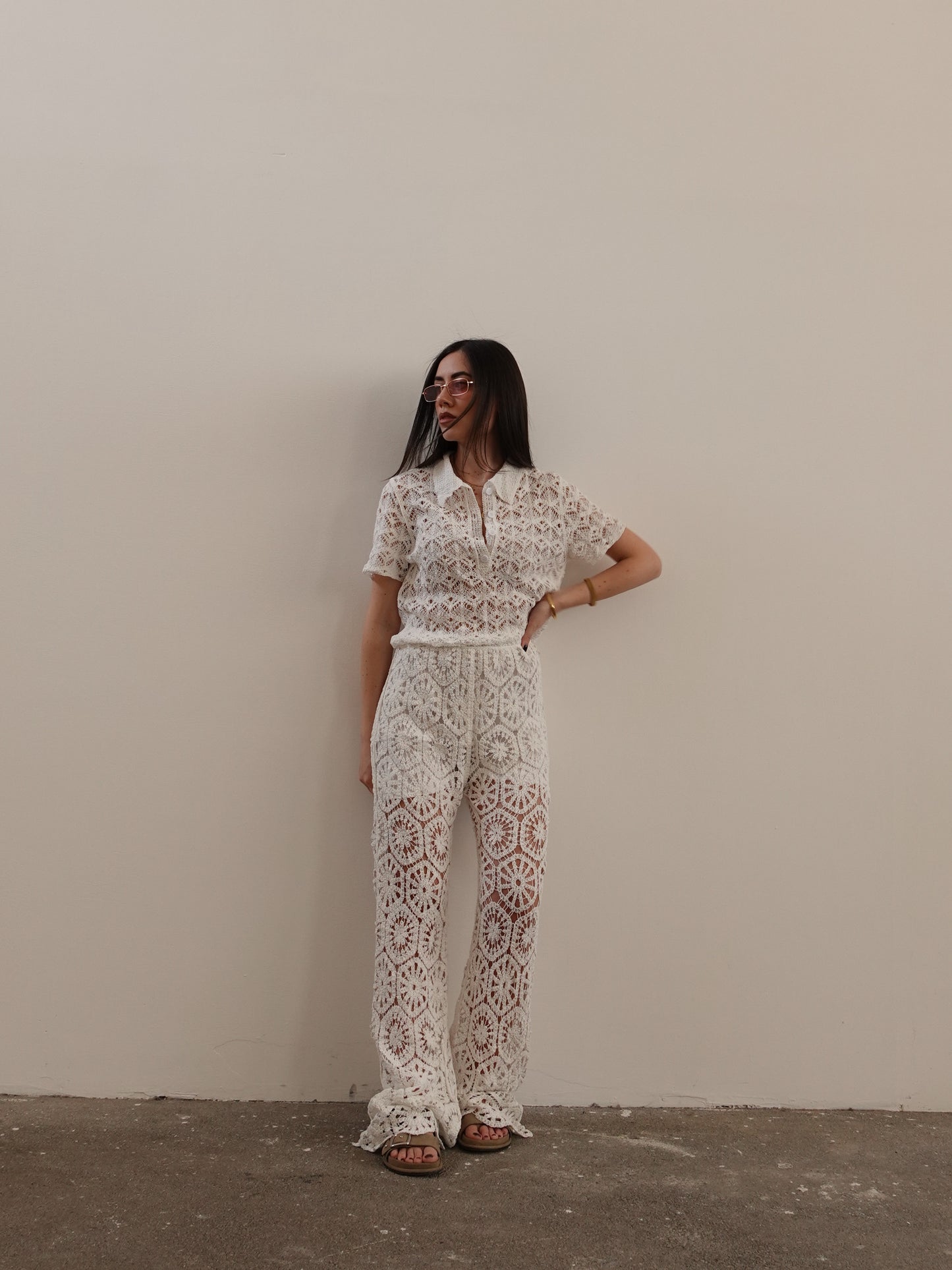PANTALONI CROCHET BALI - BIANCO 28051