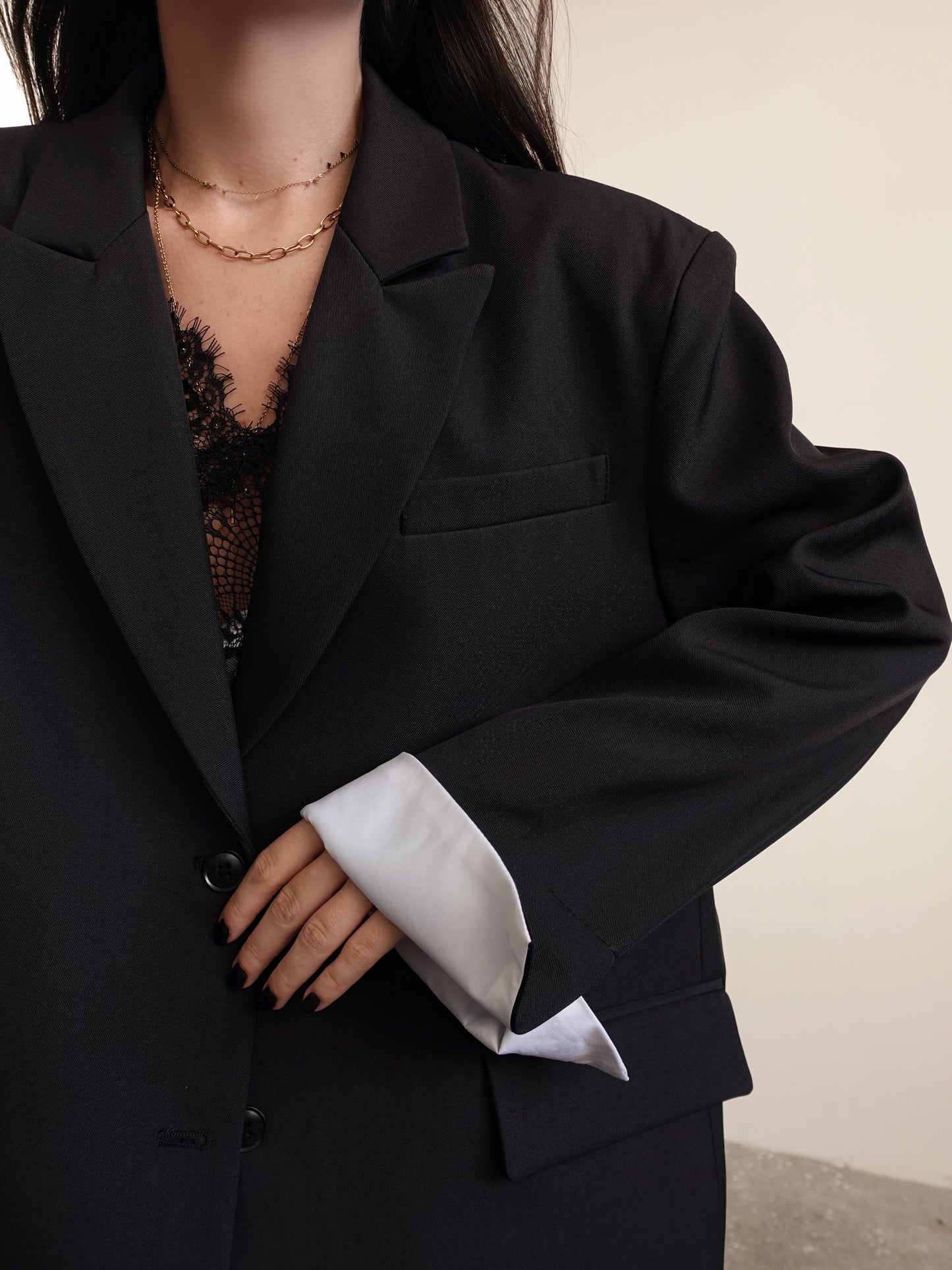 BLAZER OVERSIZE TIMES SQUARE - NERO 3151