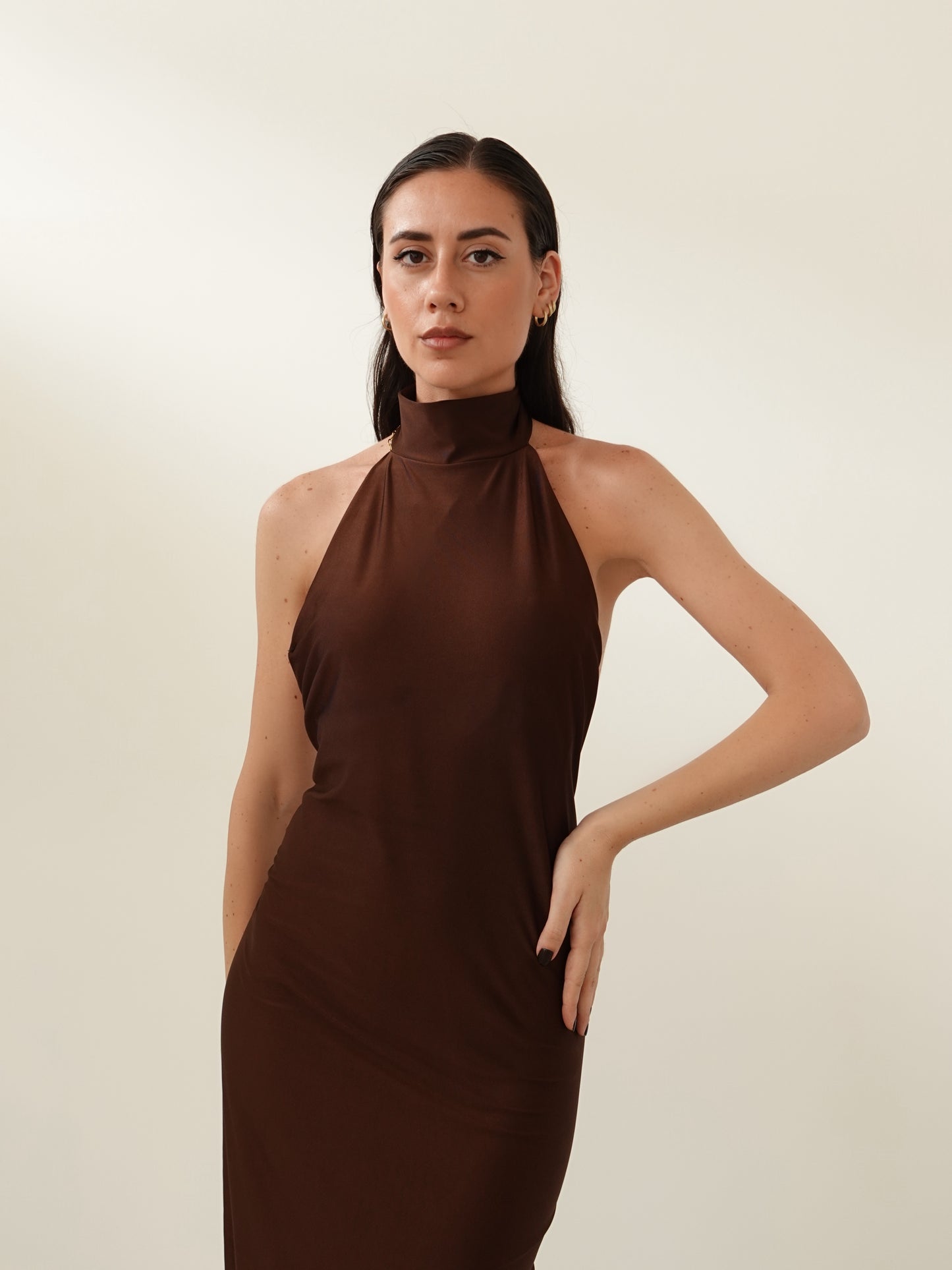 LONG DRESS MINERVA - MARRONE 12671
