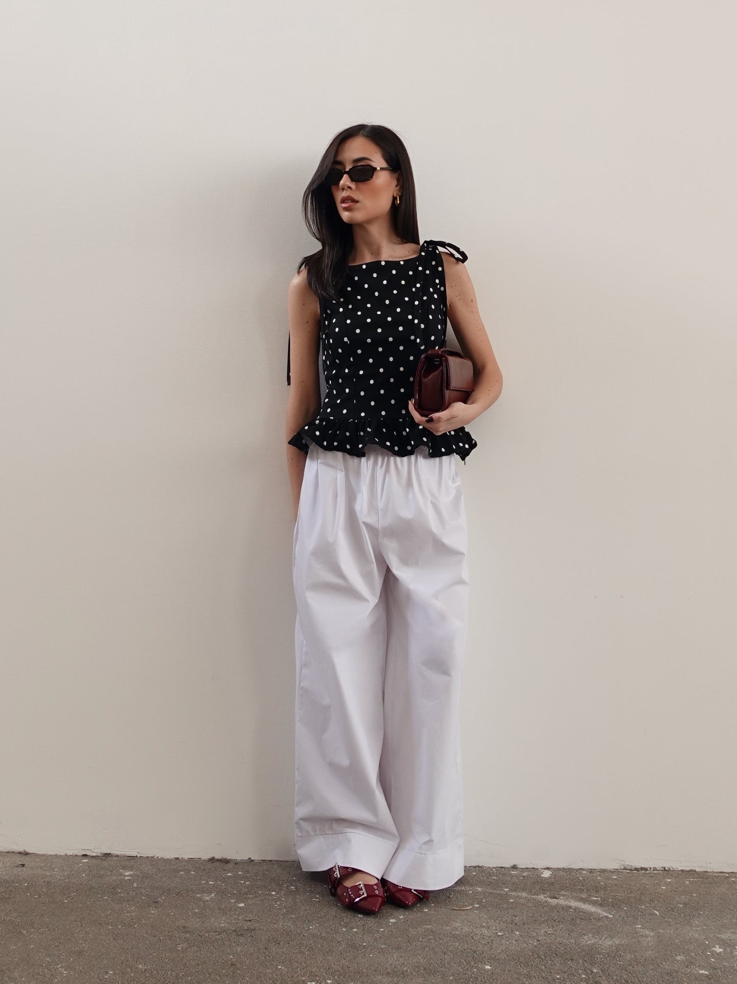 PANTALONI + PAREO IN PIZZO - BIANCO 12659