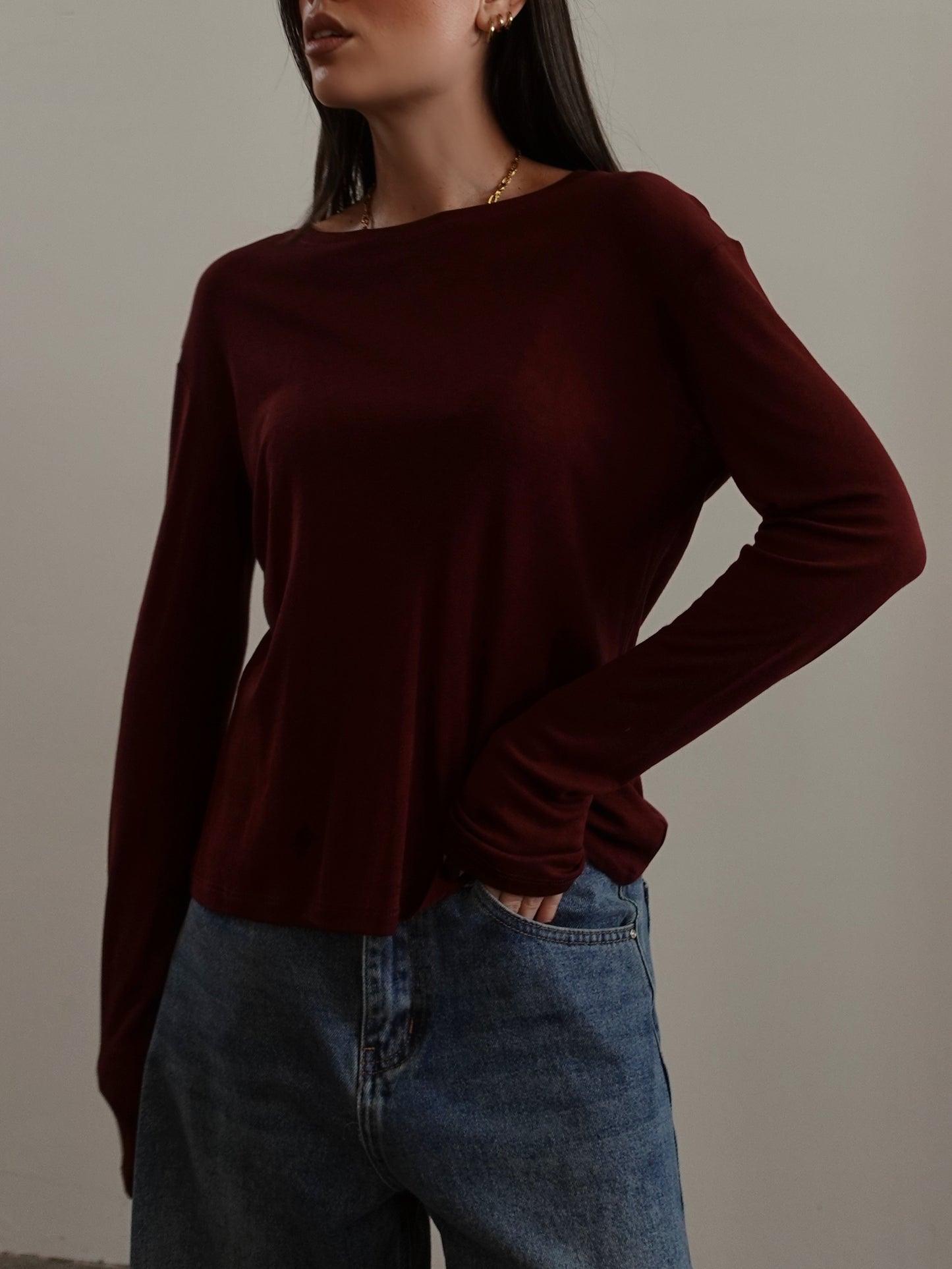 MAGLIA SEMI-TRASPARENTE BORGOGNA 19299